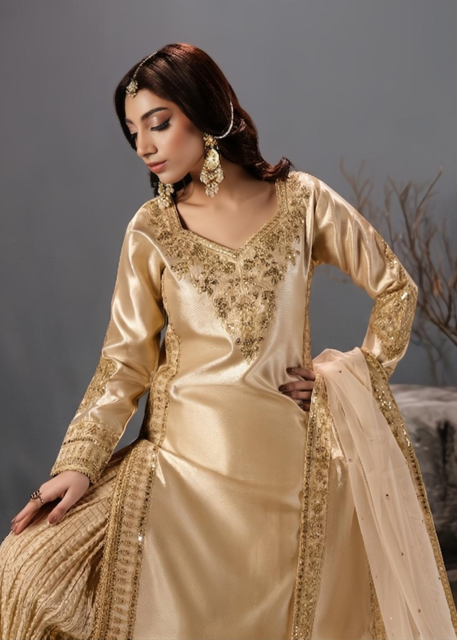 tissue Sharara in Champagne