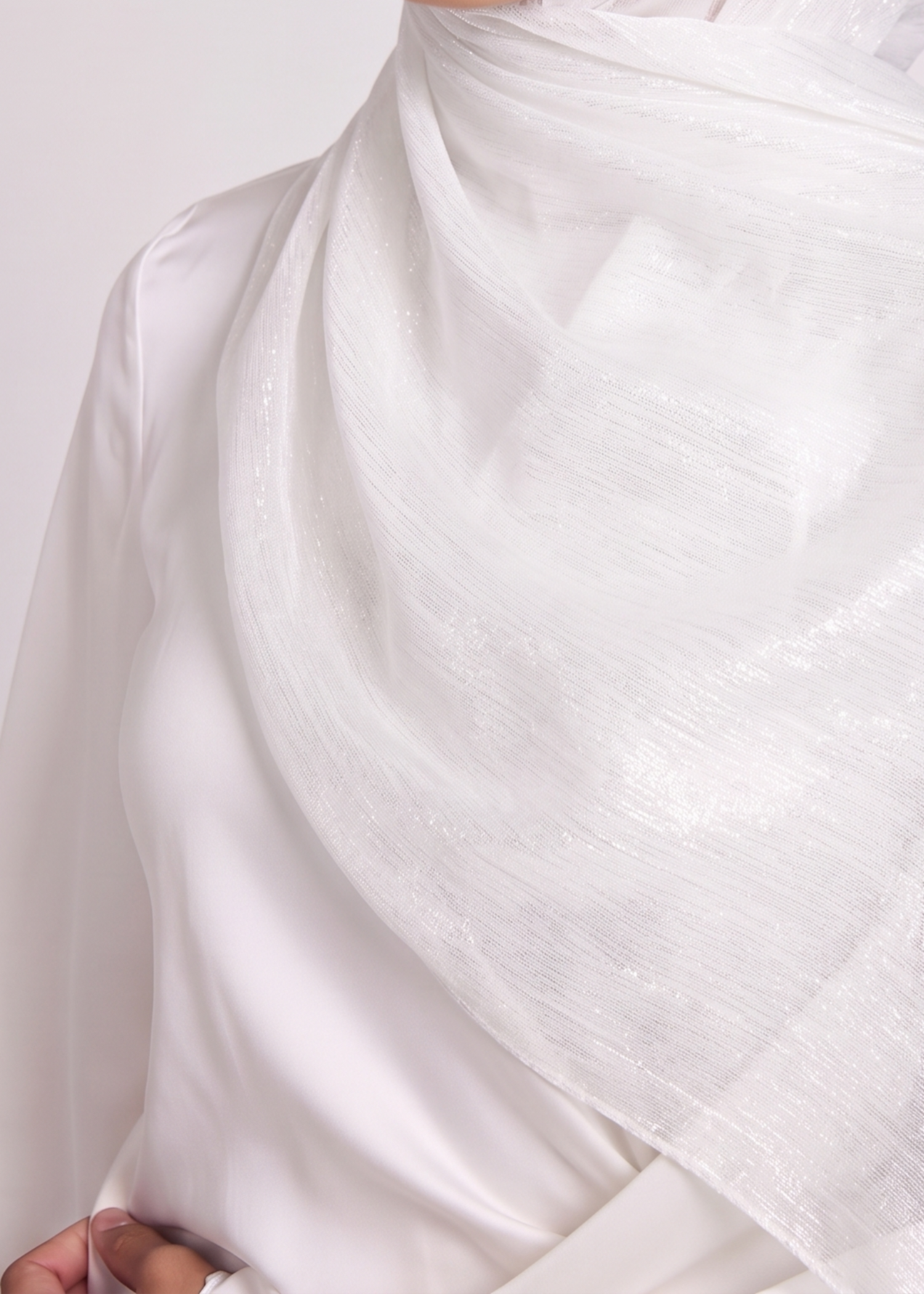 lurex organza Hijab in White