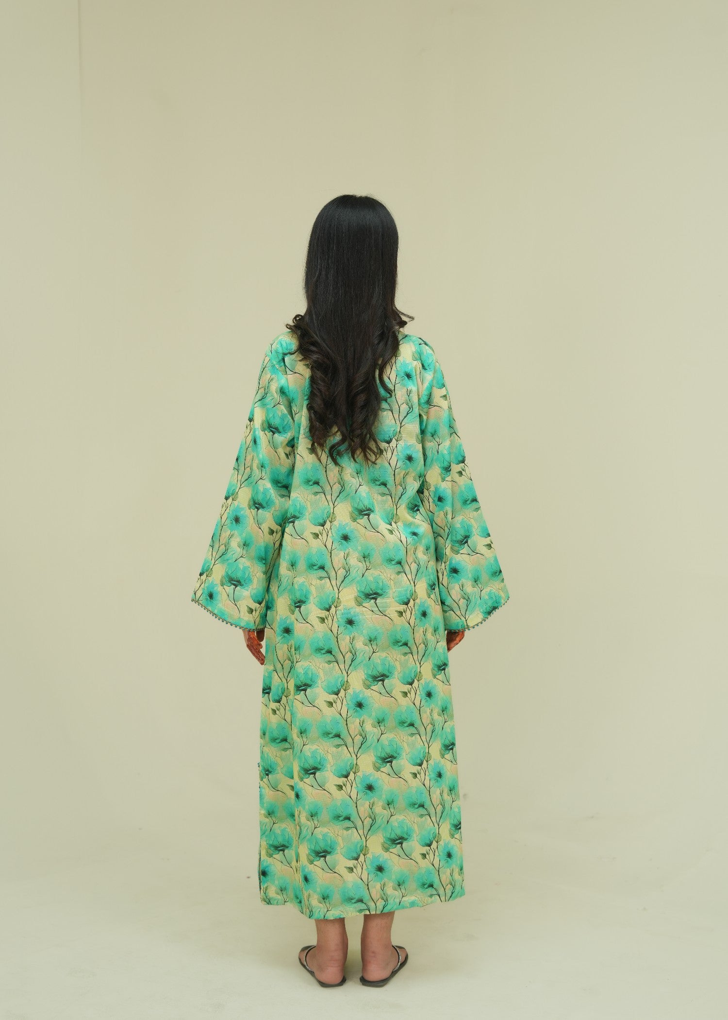 lawn Kaftan in Lime green