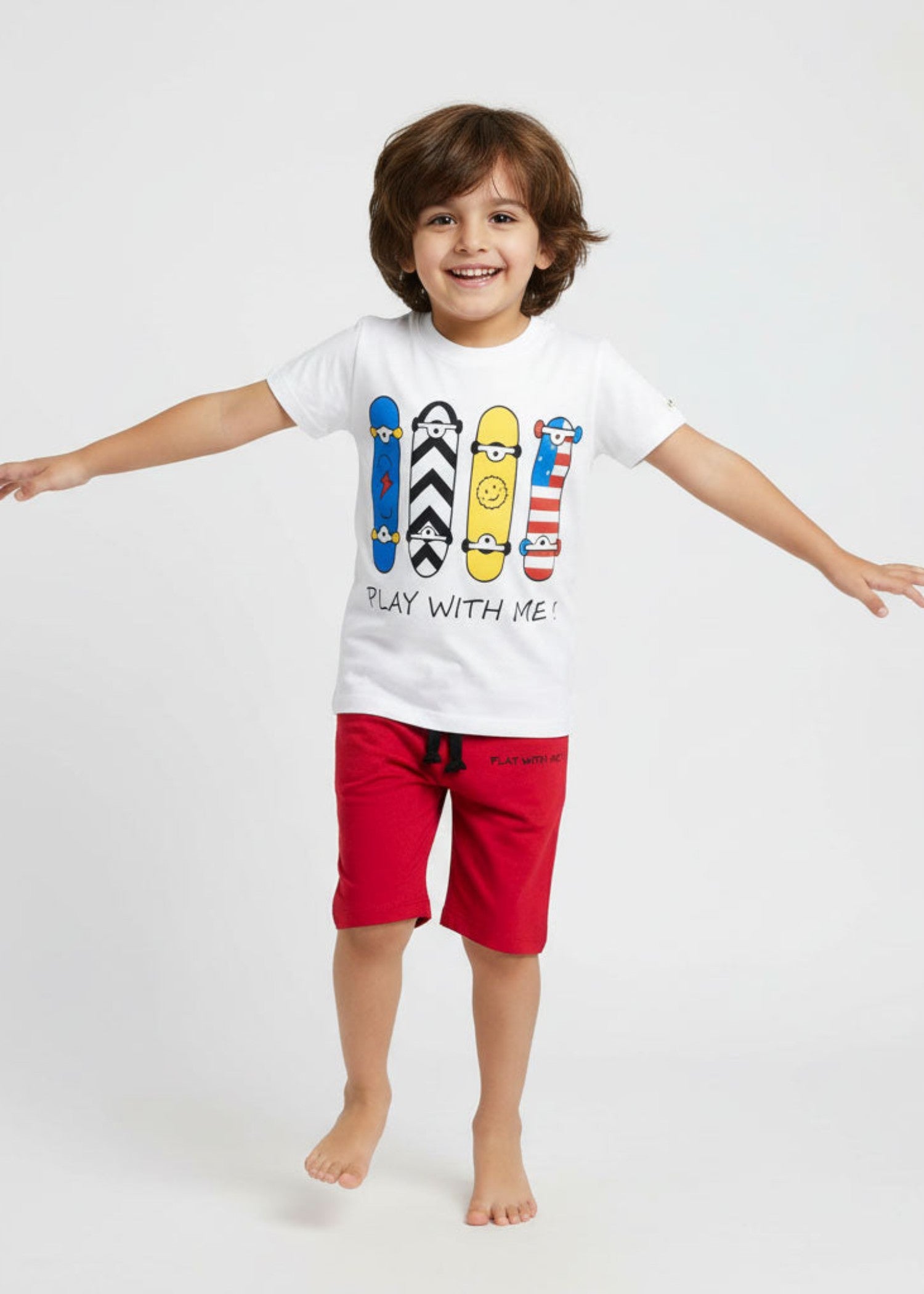 cotton Co ord Sets in White, red