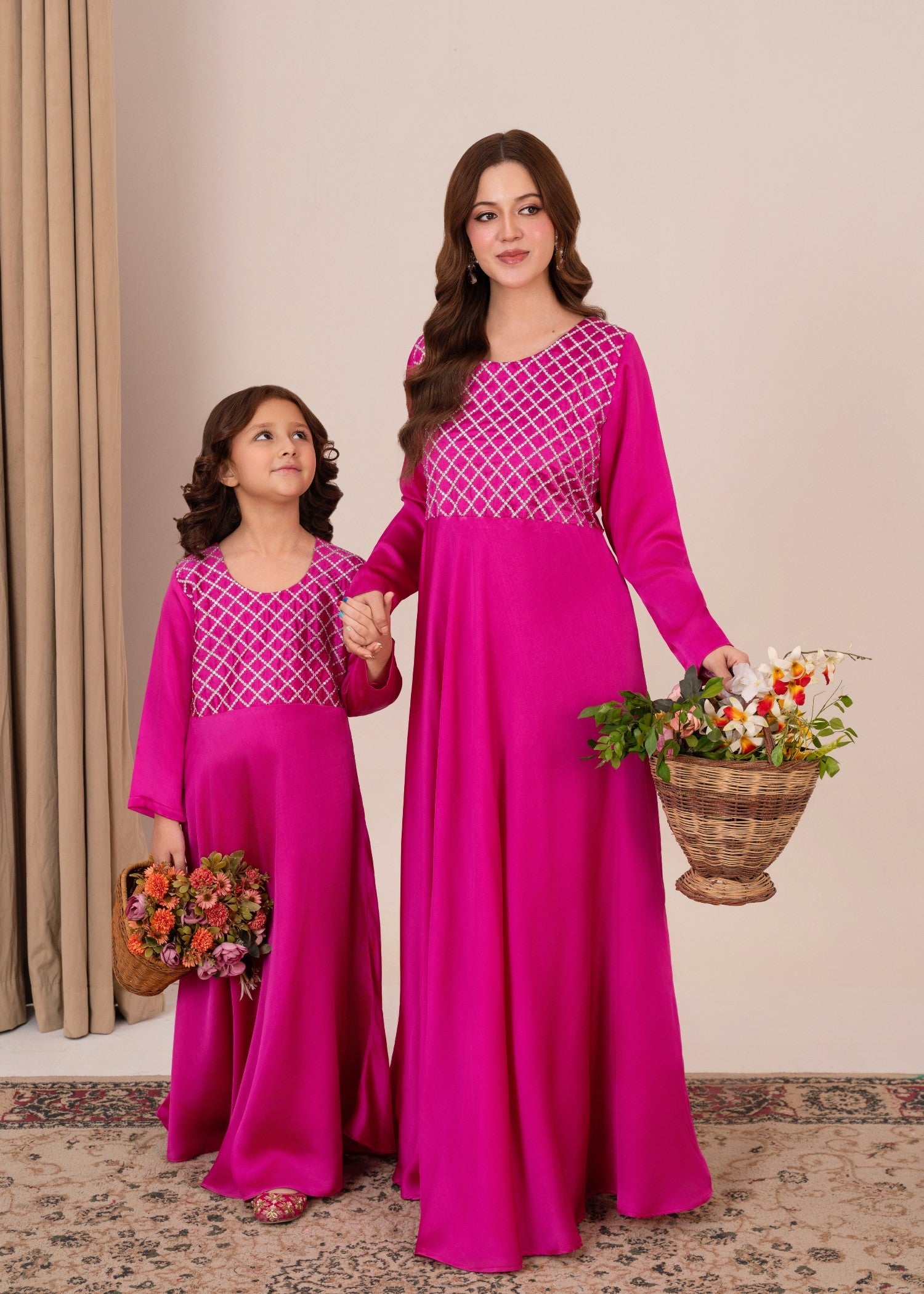 silk Maxi in Fuchsia pink