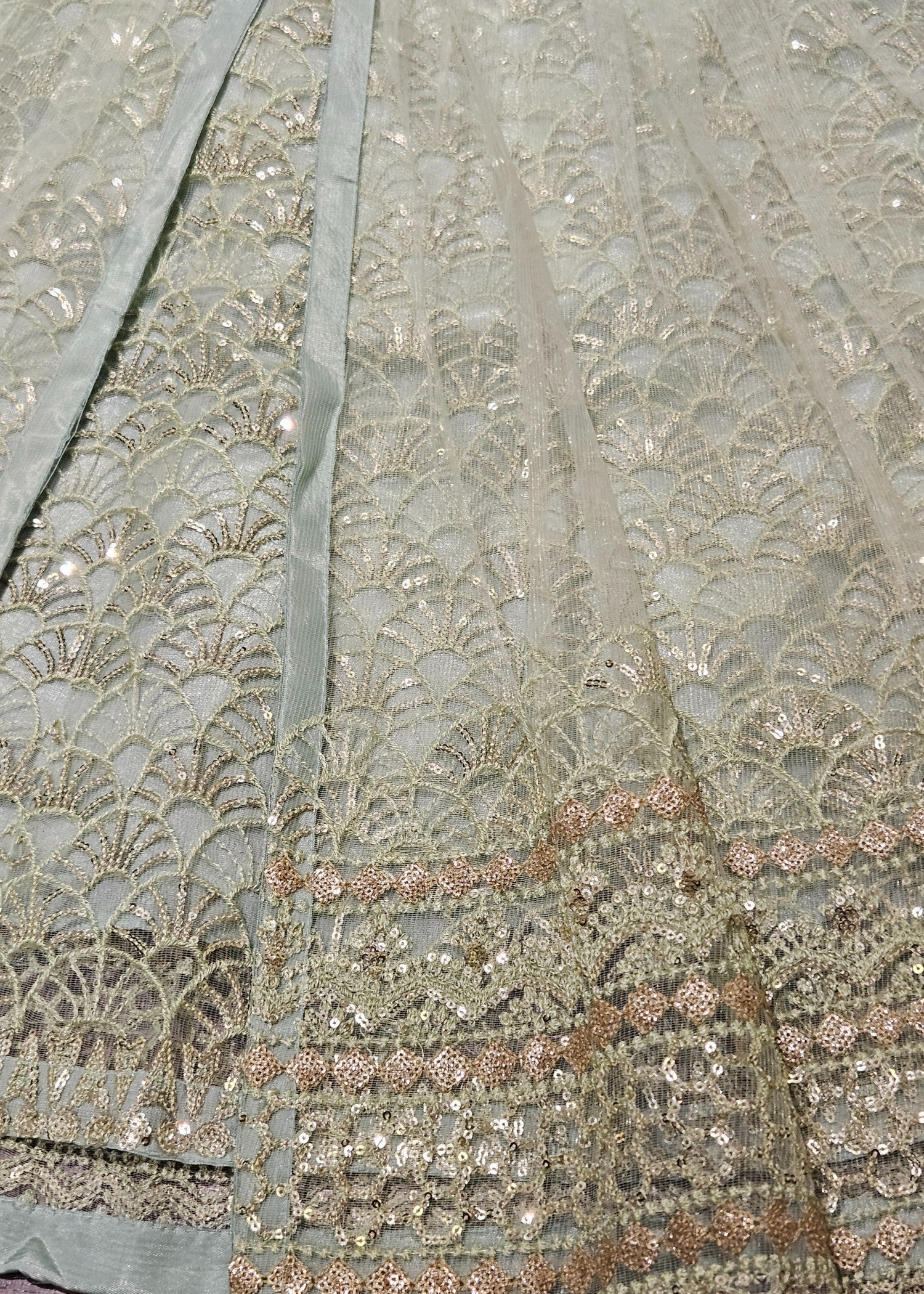 net Pishwas in Pastel green