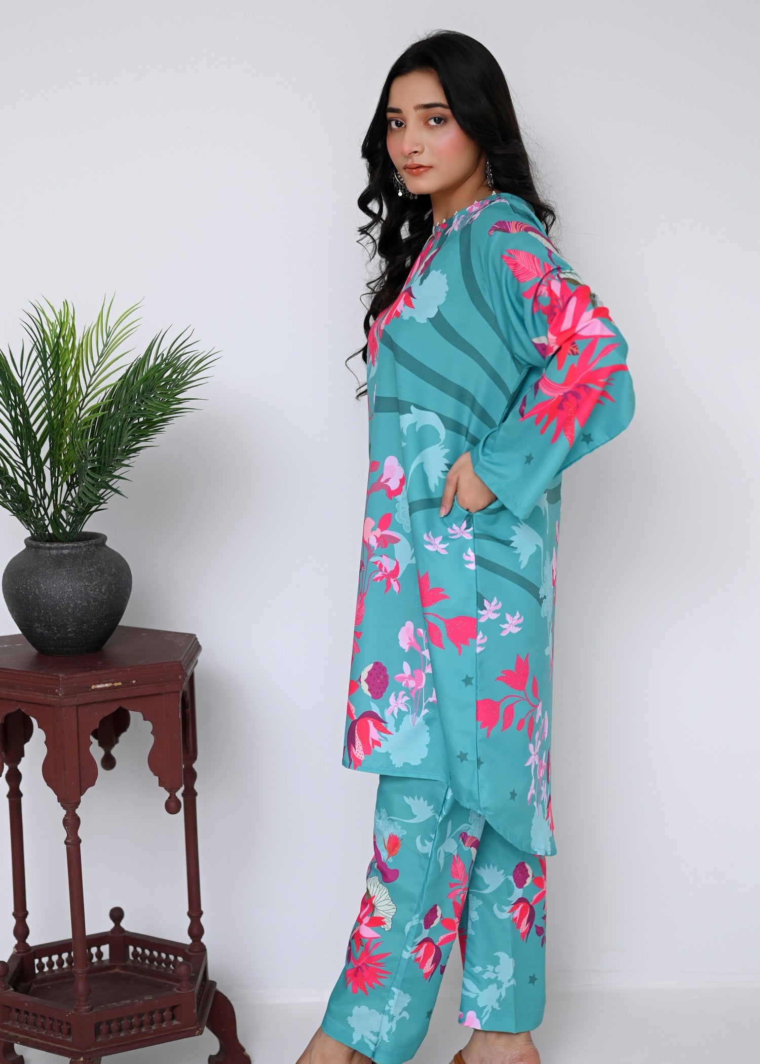 swiss lawn Co Ord Sets in Aquamarine