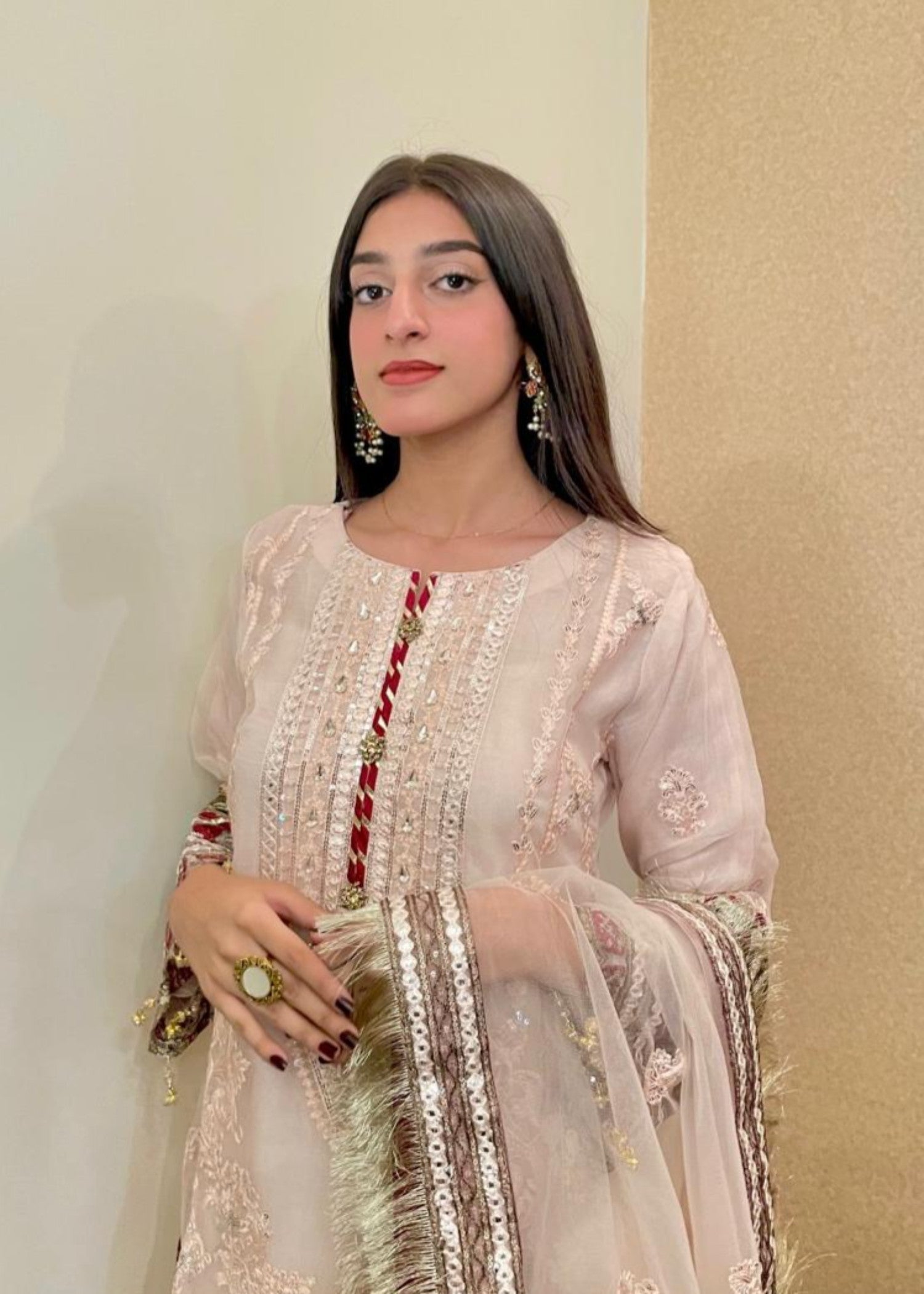 organza Kurta Set in Cotton