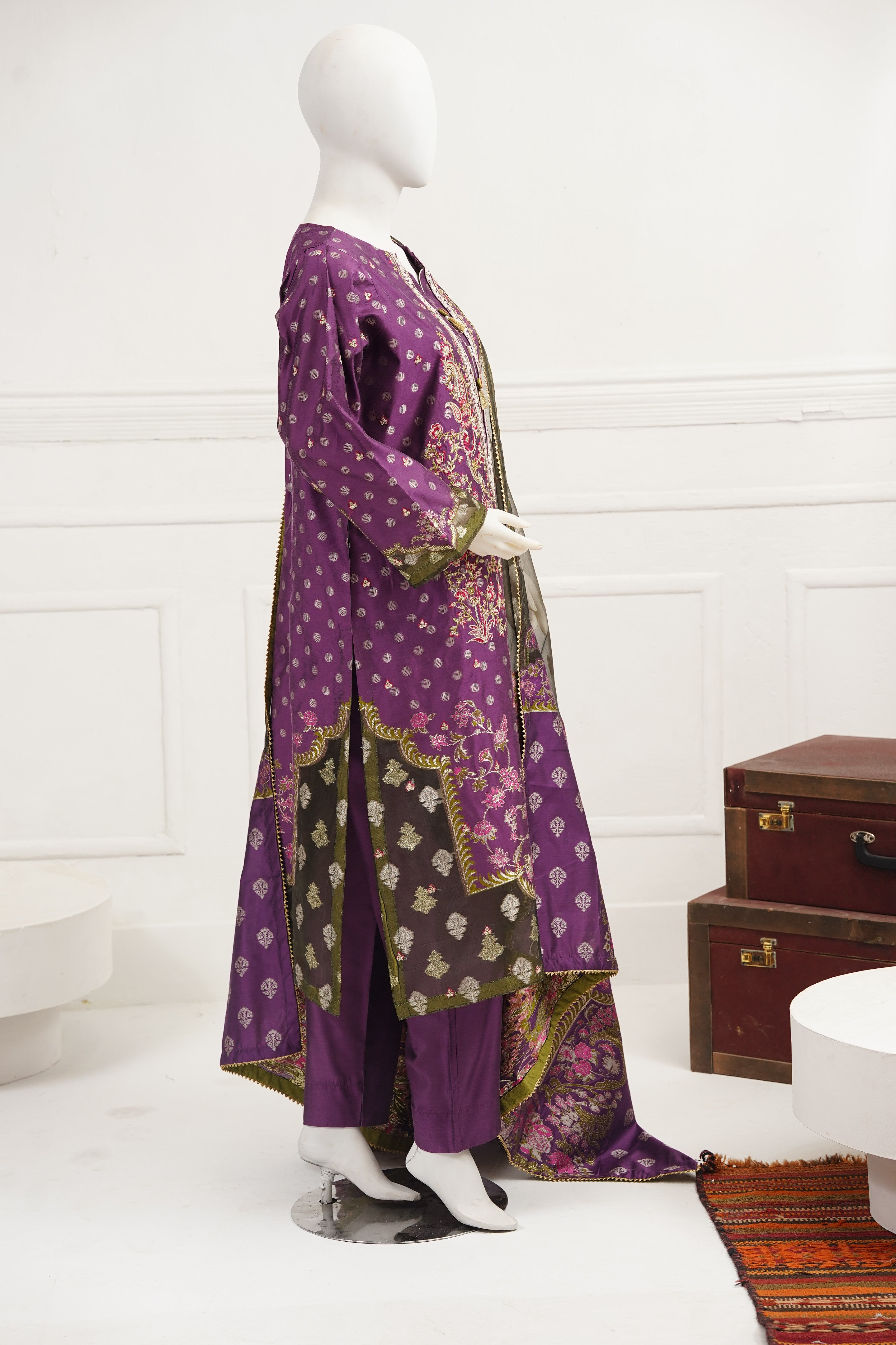 viscose Kurta Set in Purple
