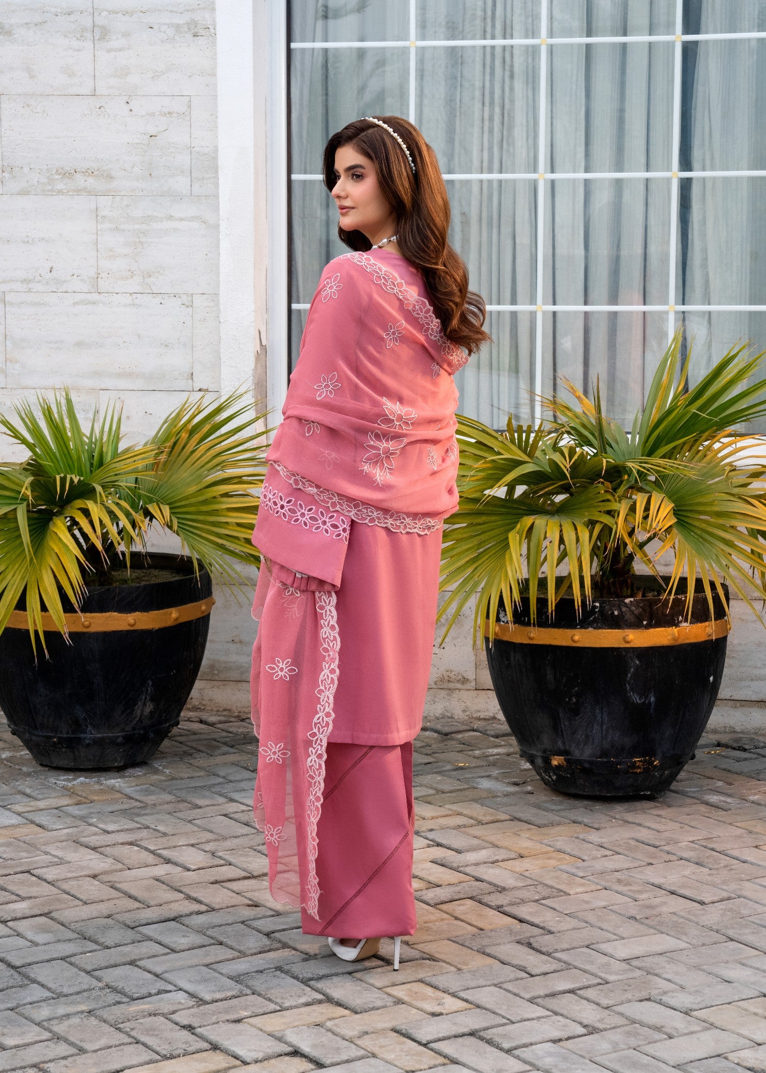 viscose Kurta Set in Salmon pink