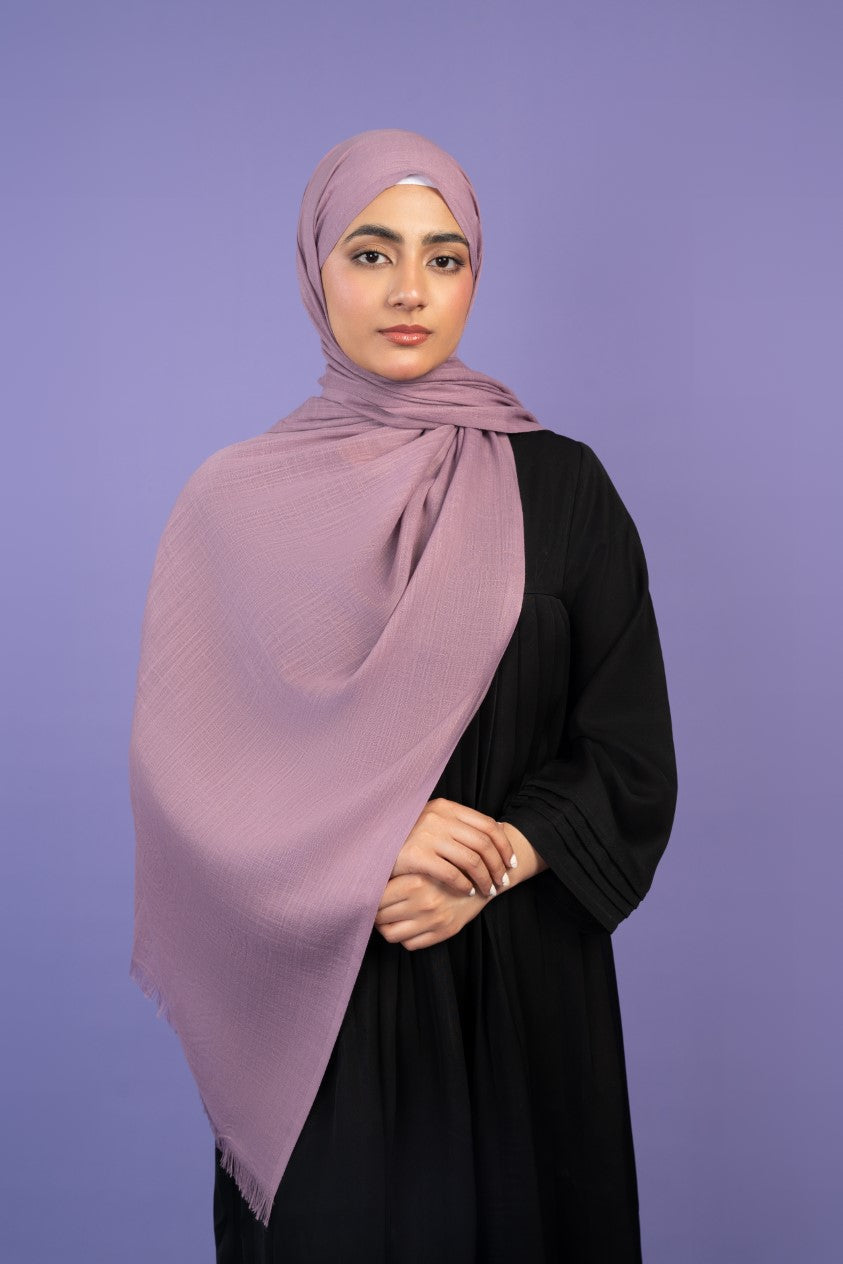slub lawn Hijab in Mauve