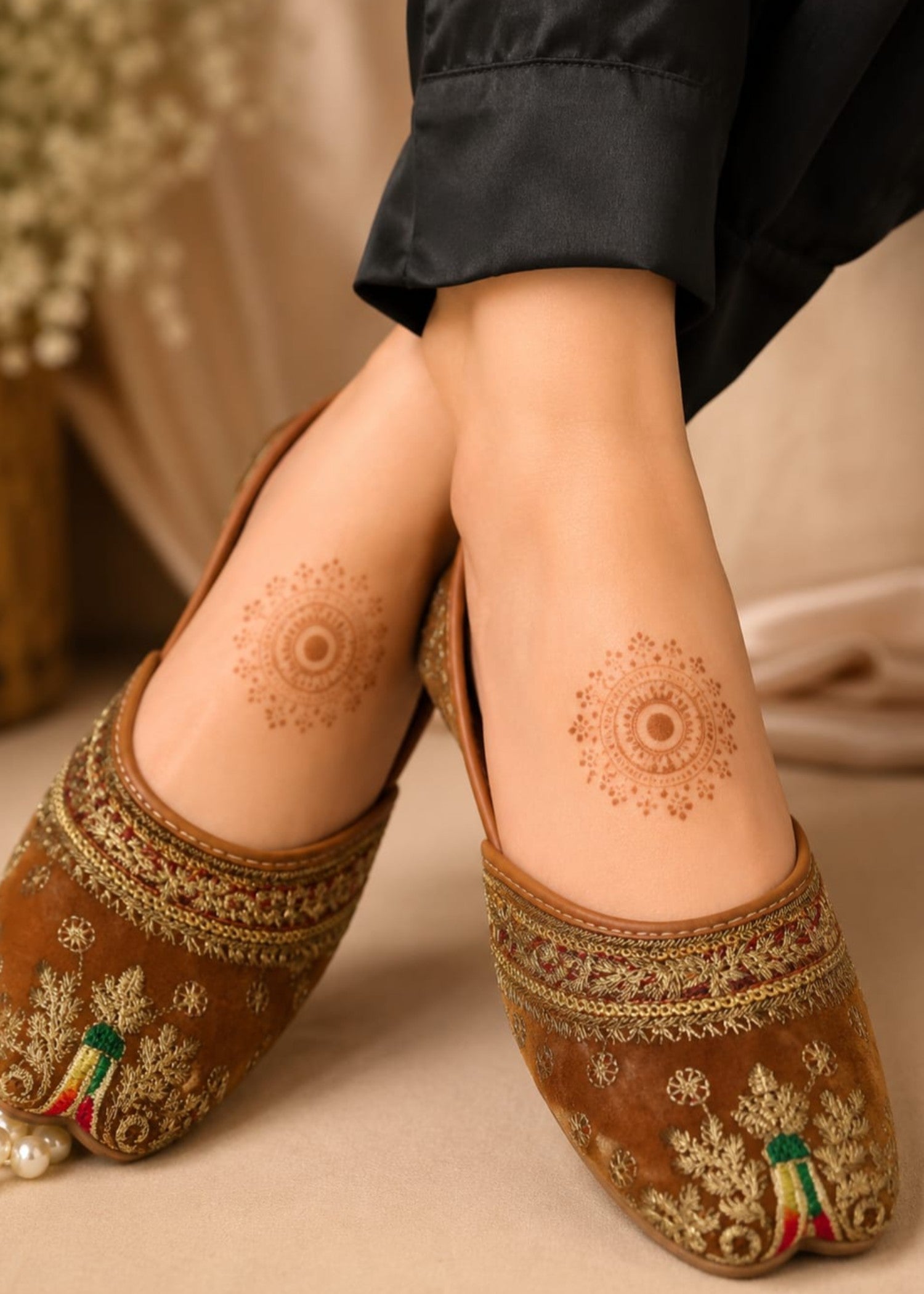 Khussa in Coffee brown by - High Quality Women Khussa IUN6872