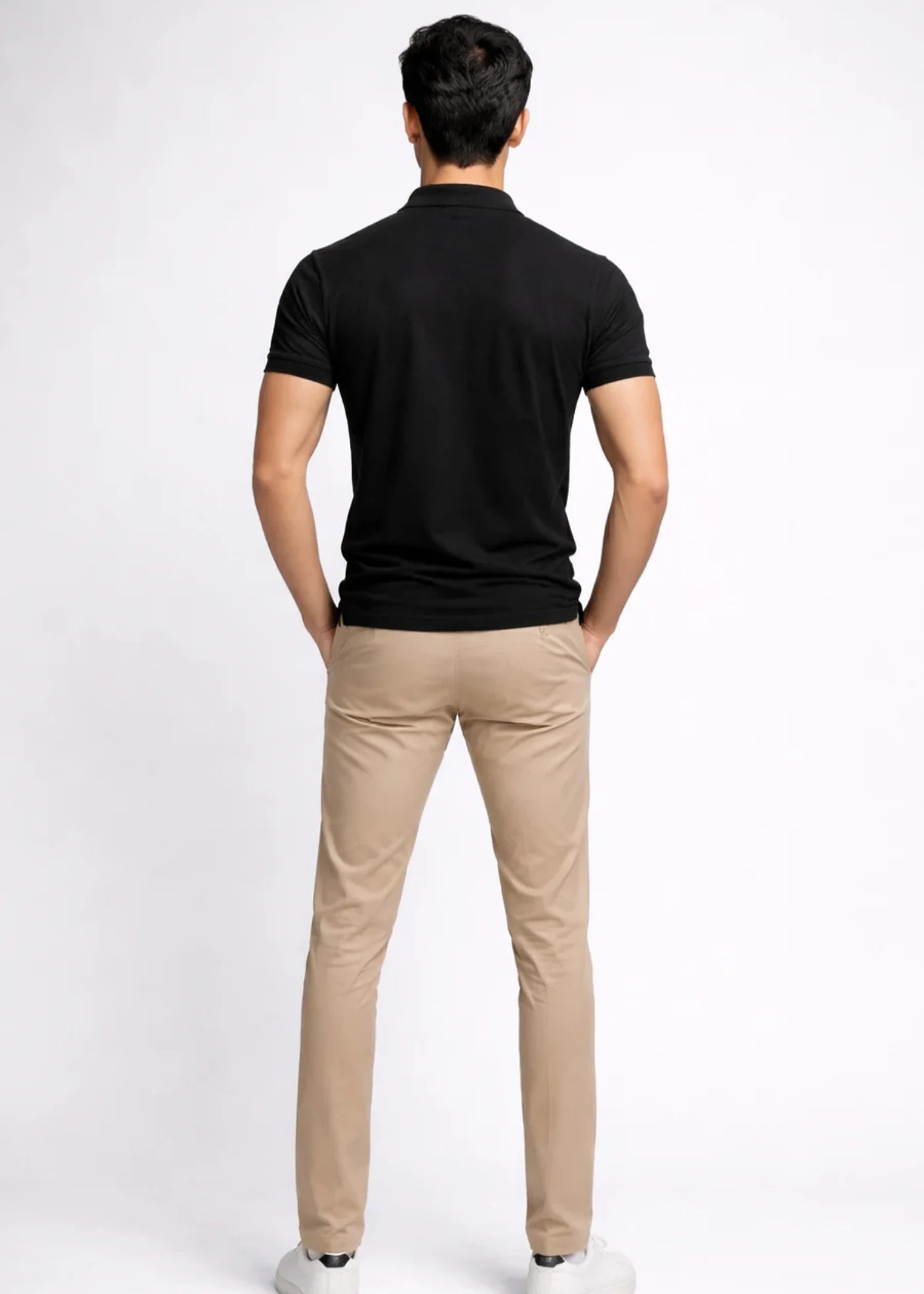 polycotton Polo Shirt in Black by Hinz