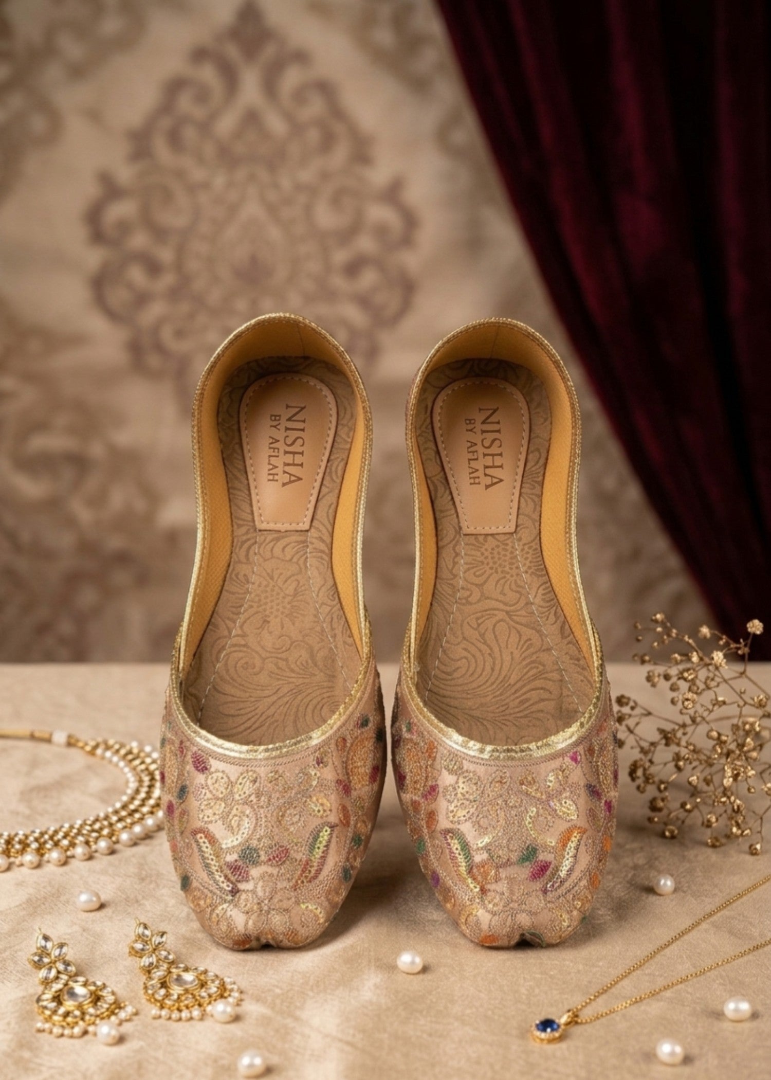 Khussa in Rose pink by - High Quality Women Khussa SWM5489