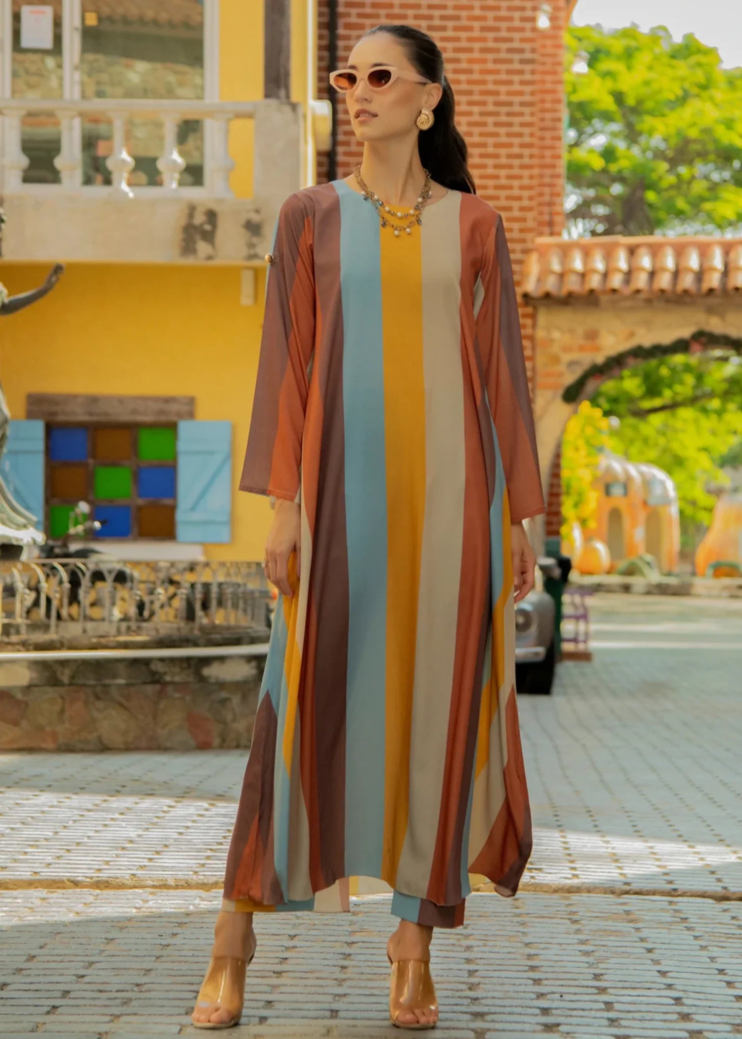 crepe Dress in Multi