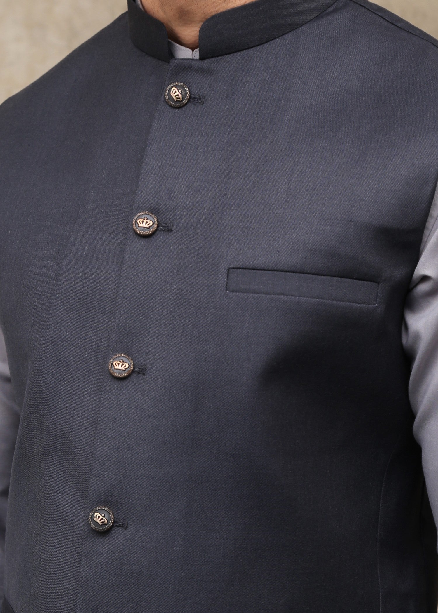 tropical Waistcoat in Charcoal