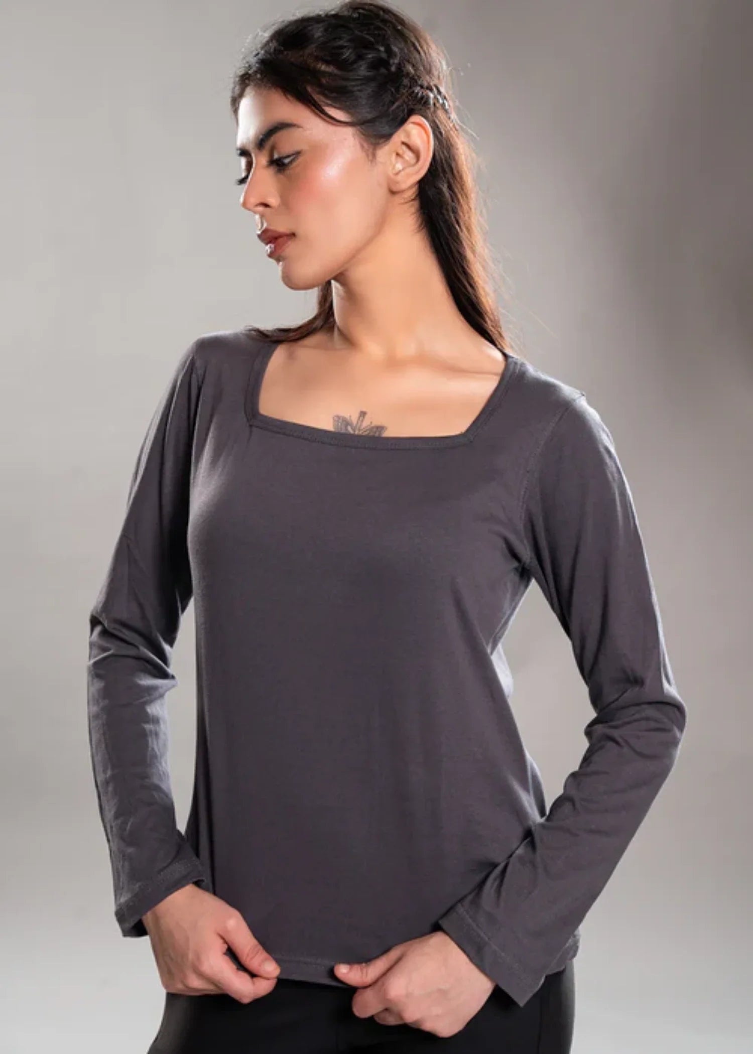 cotton T Shirt in Steel teal