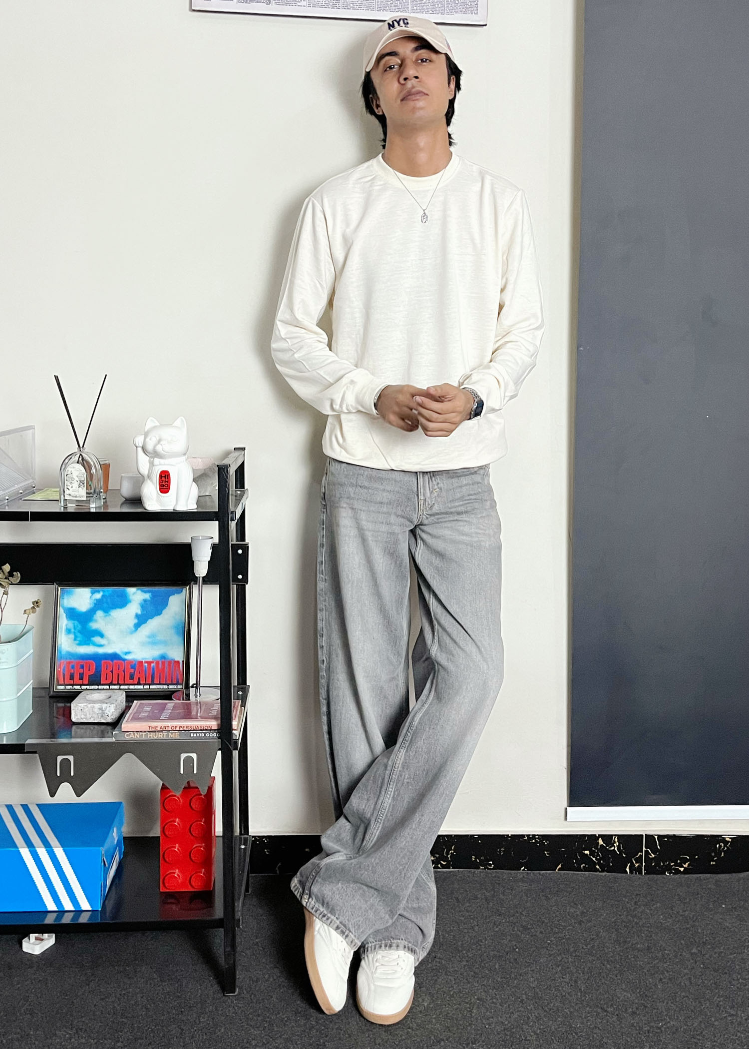 interlock knit Sweatshirt in Off-white
