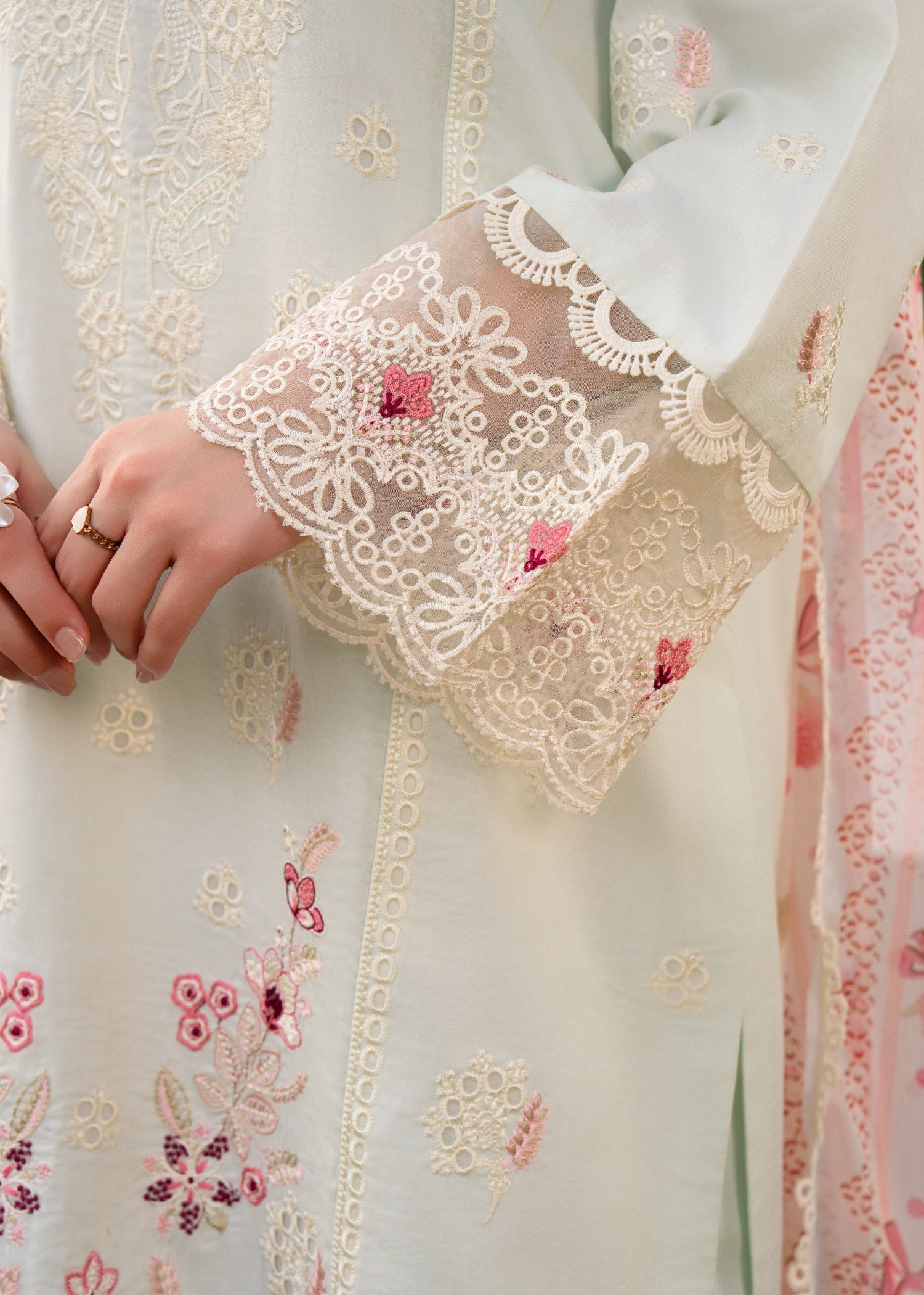 lawn Kurta Set in Mint green