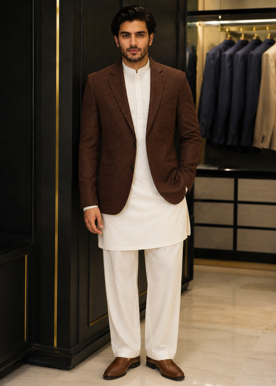 tropical Blazer in Dark brown