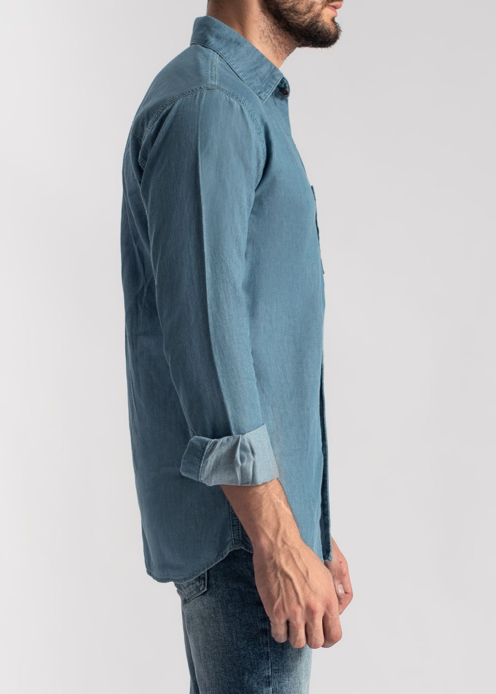 denim Casual Shirt in Light blue by 1947 Clothing