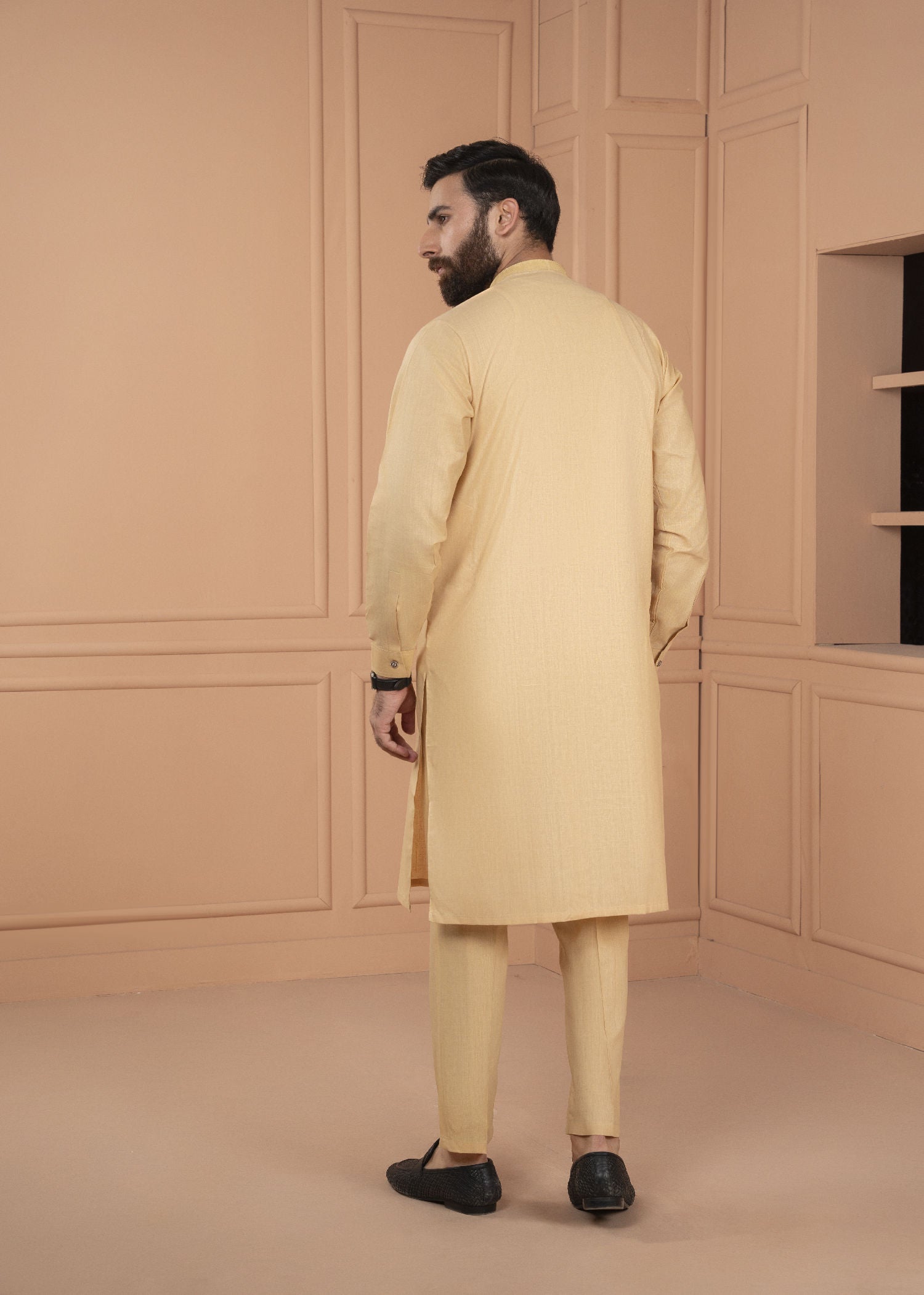cotton Kurta Set in Gold