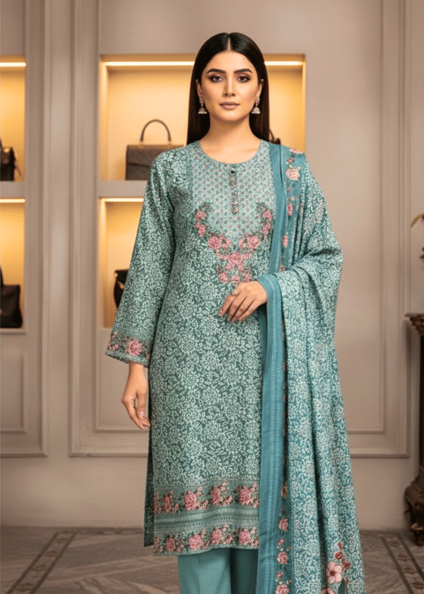 cotton masuri Kurta Set in Pastel green
