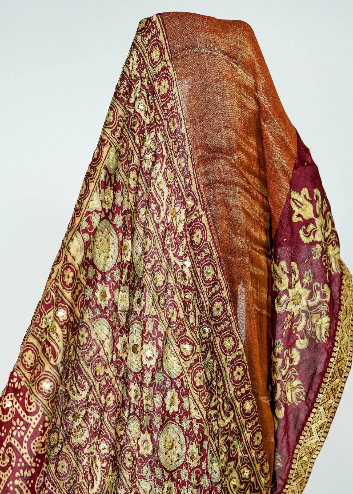 Dupatta in Burgundy Color by - Trendy Women Dupatta XTZ6546