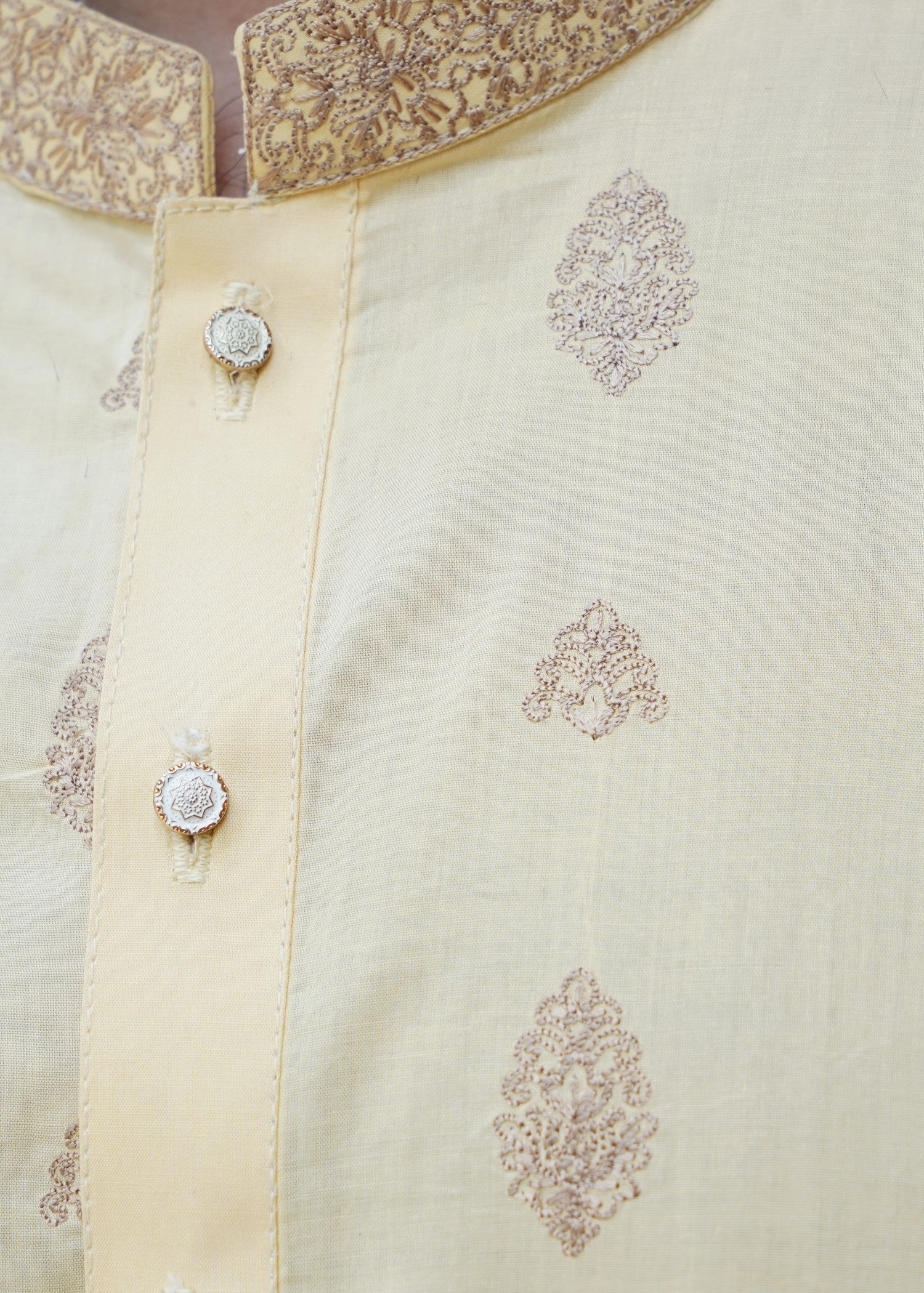 cotton viscose Unstitched in Butter