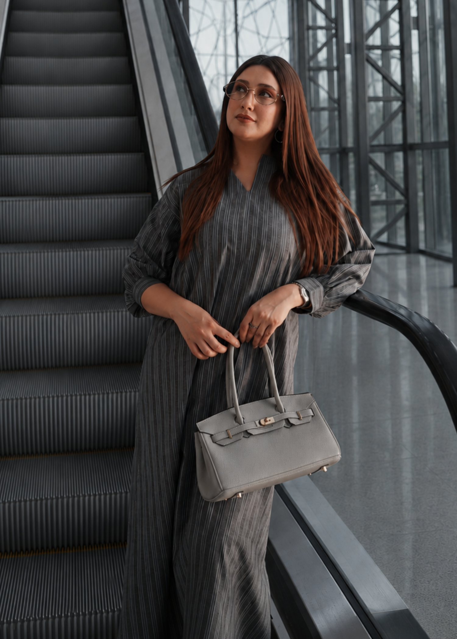 polycotton Kaftan in Charcoal