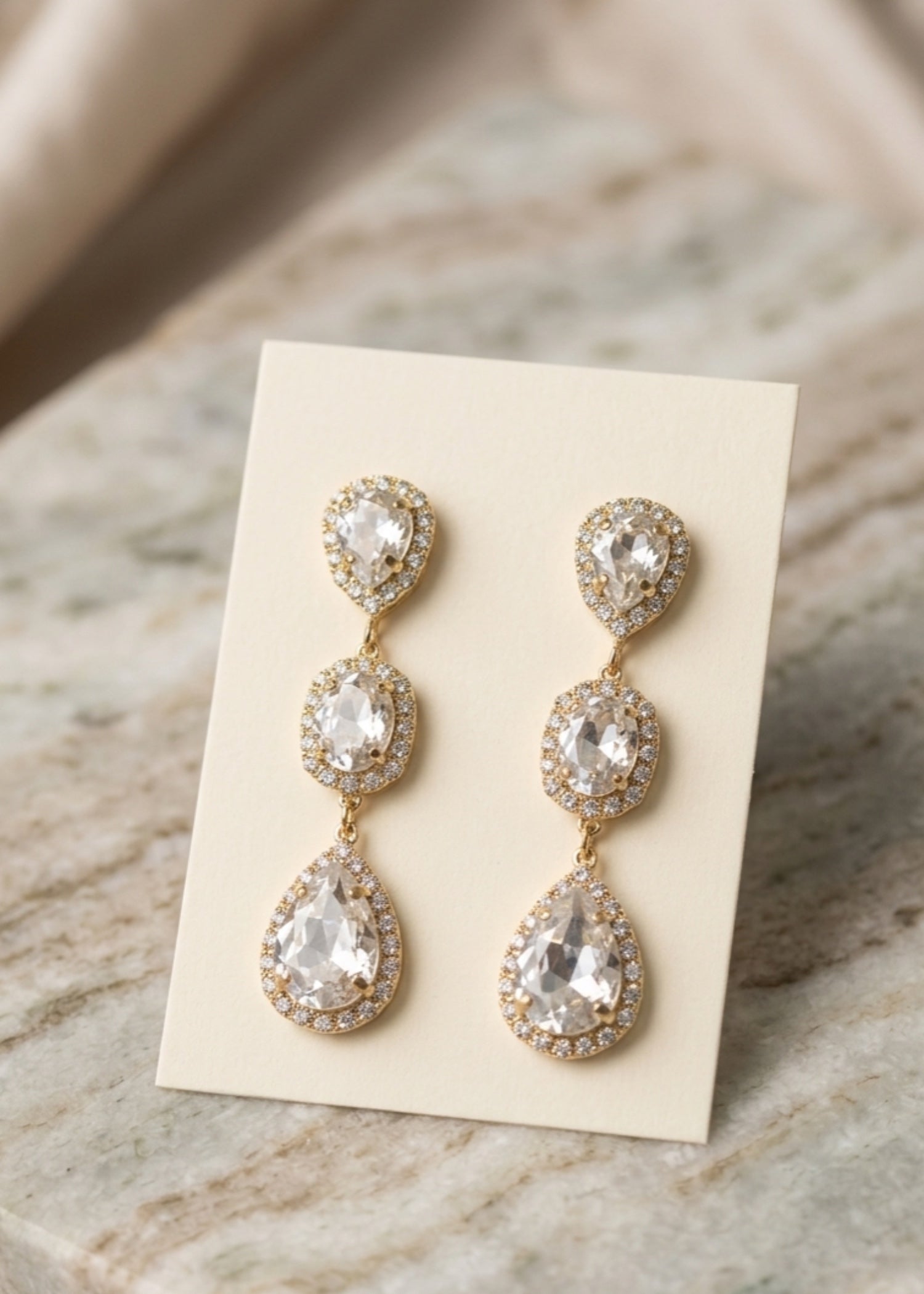 Earrings in White, champagne, gold Color by - Trendy Women Earrings ZVS6238