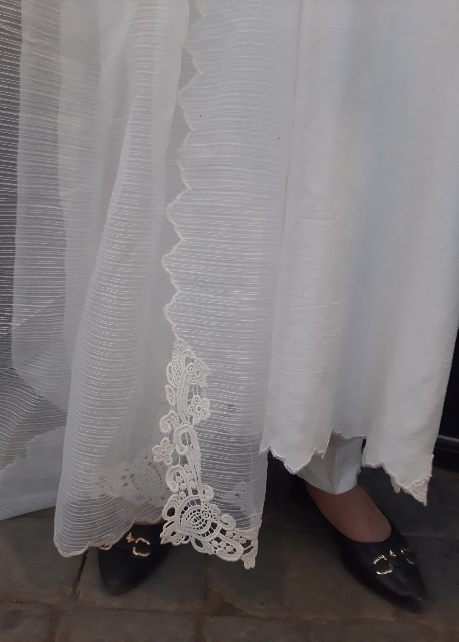 korean raw silk Kurta Set in Ivory