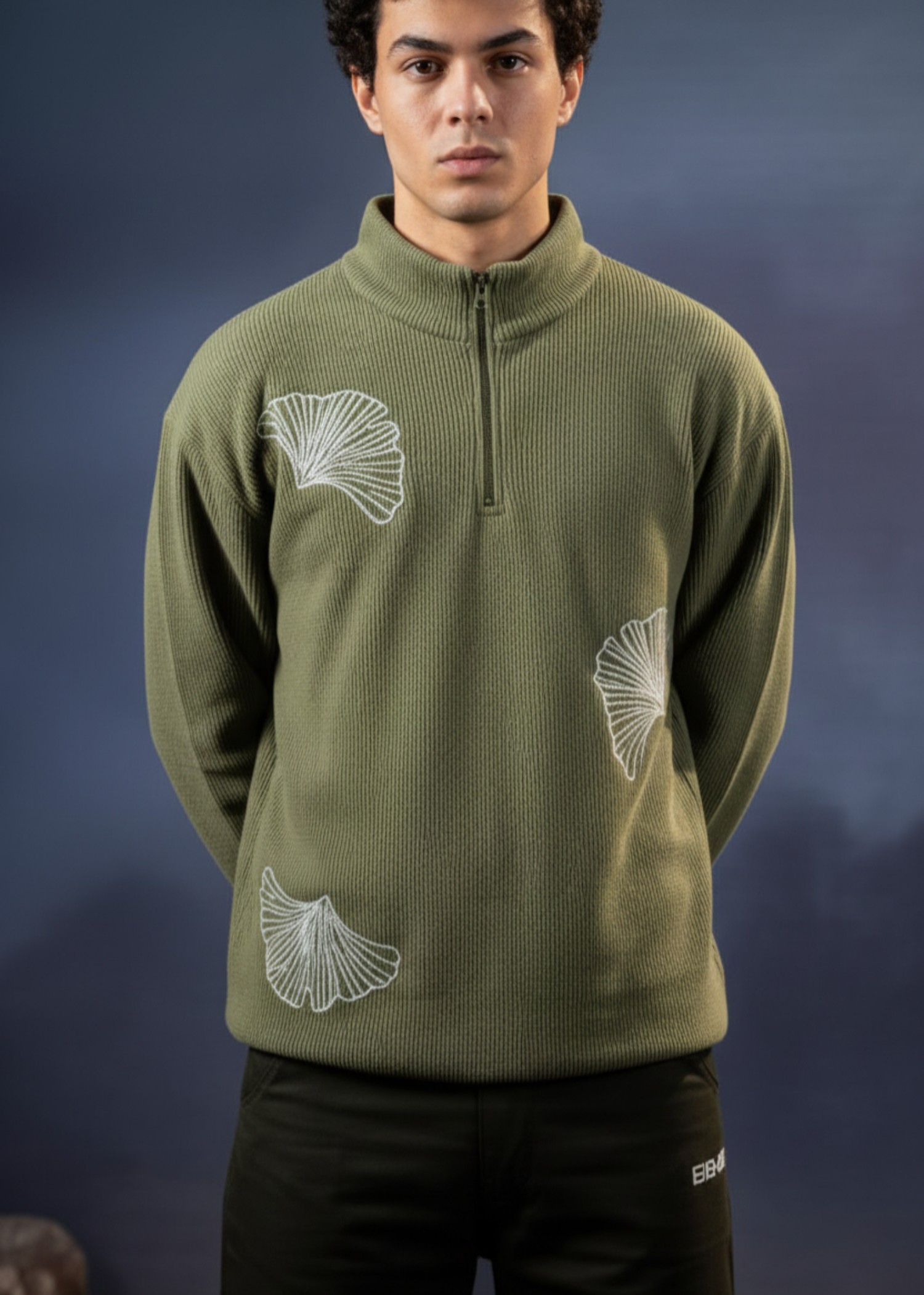 jersey knit Sweatshirt in Army green