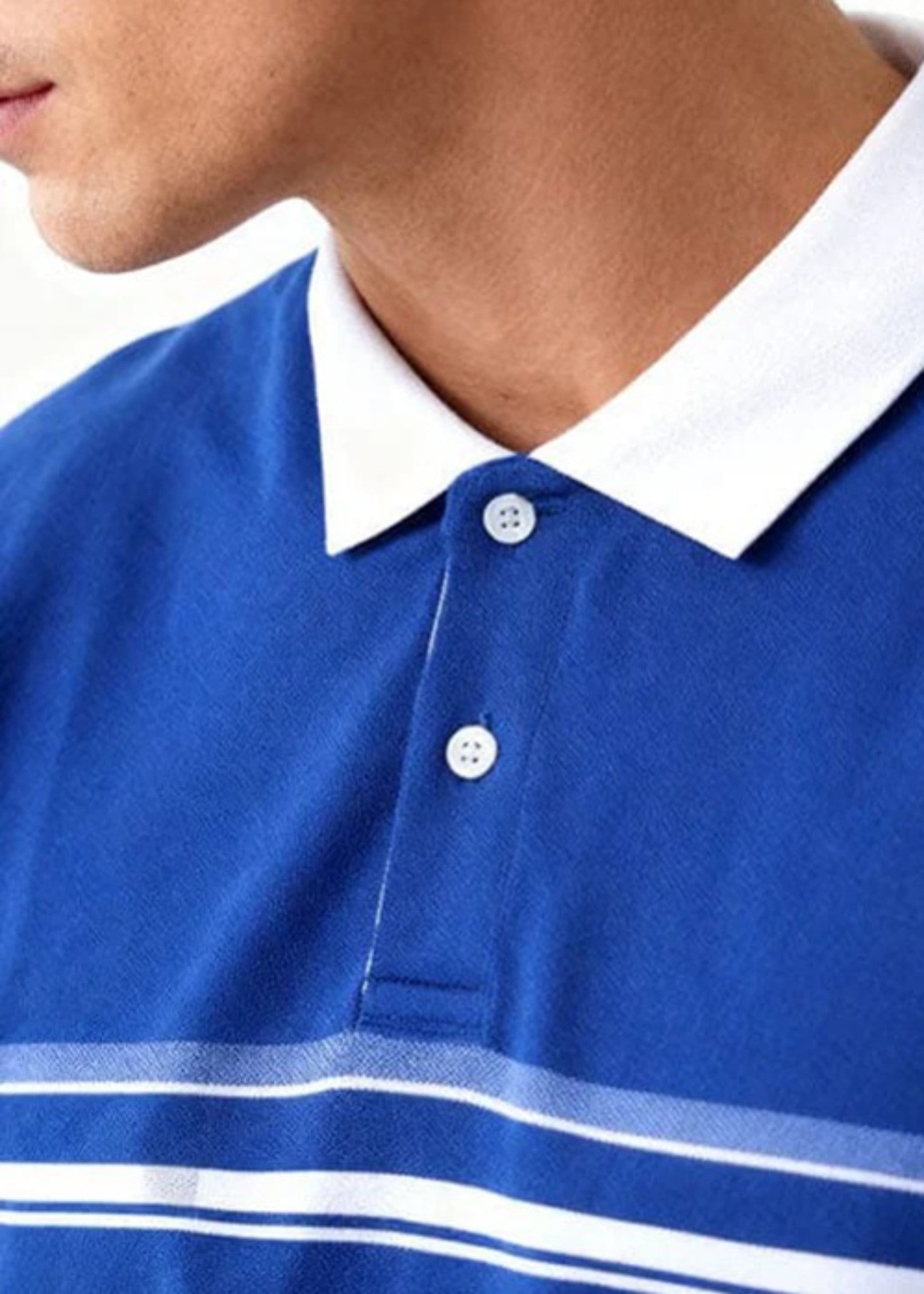 cotton pique Polo Shirt in Royal blue