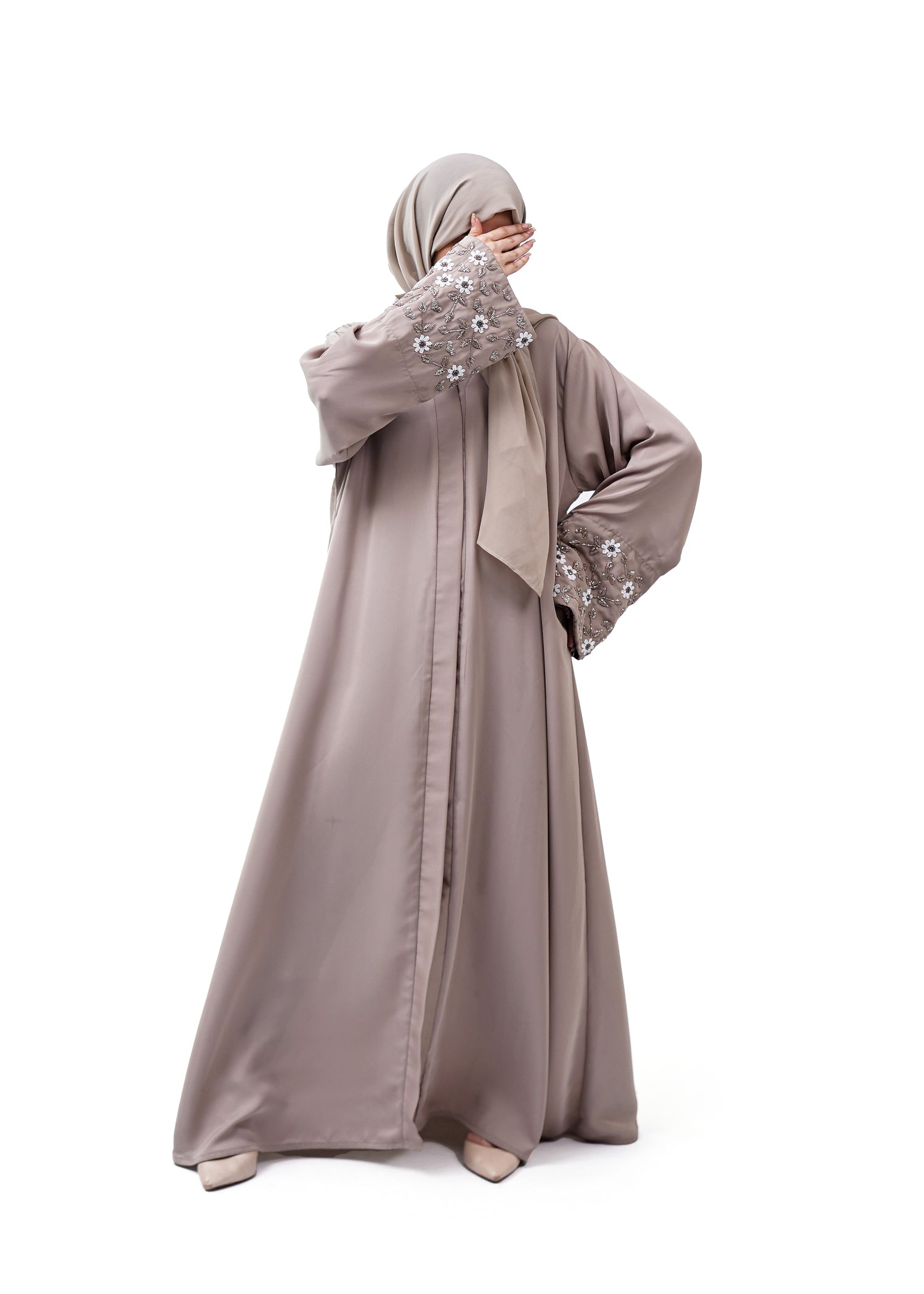 nidha Abaya in Beige