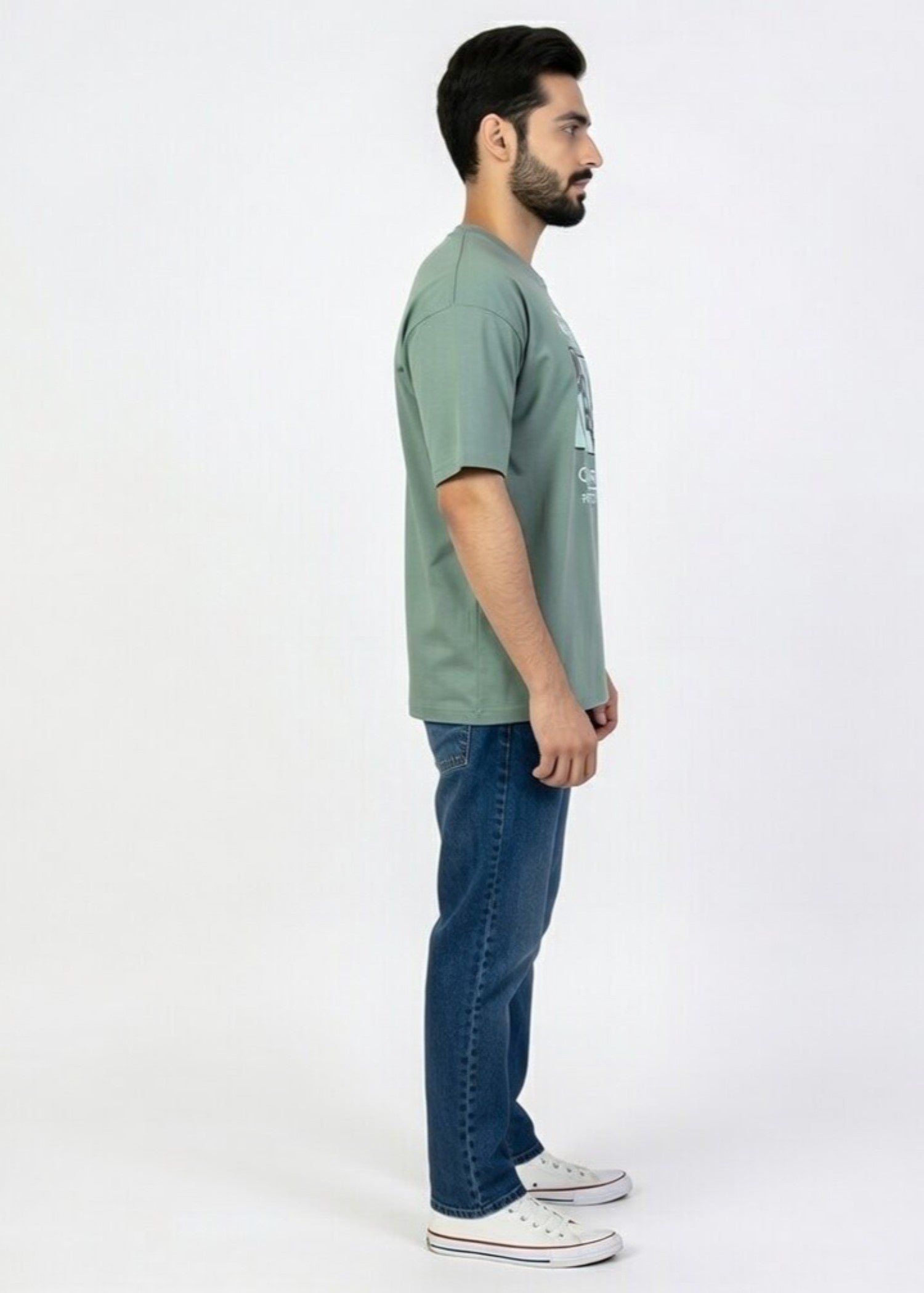 single jersey knit T Shirt in Emerald green