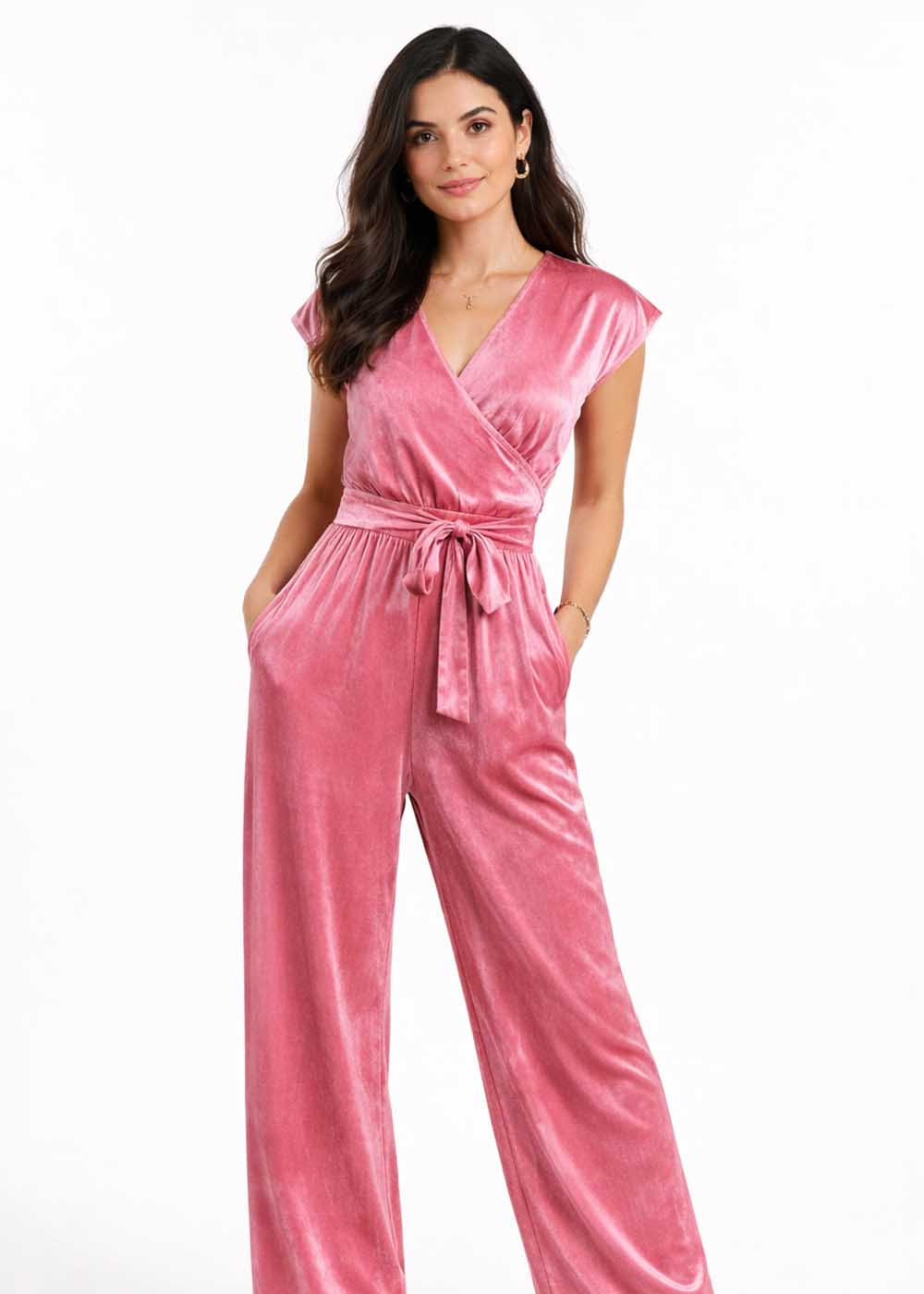 velvet Jumpsuit in Blush