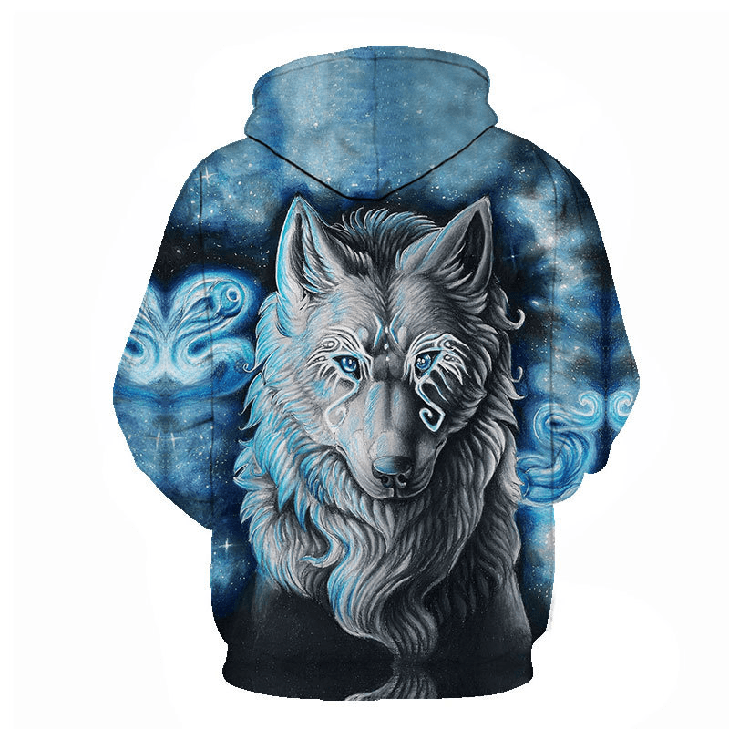 Animal Wolf 3D Digital Printing Men'S and Women'S Loose Sports Hoodie Sweater