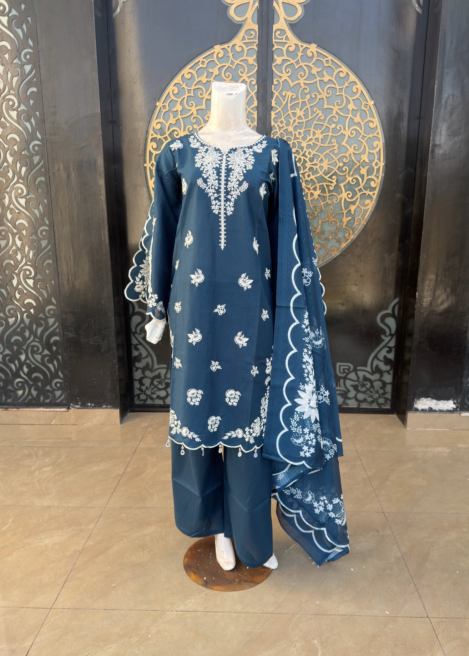 pure cotton Kurta Set in Teal