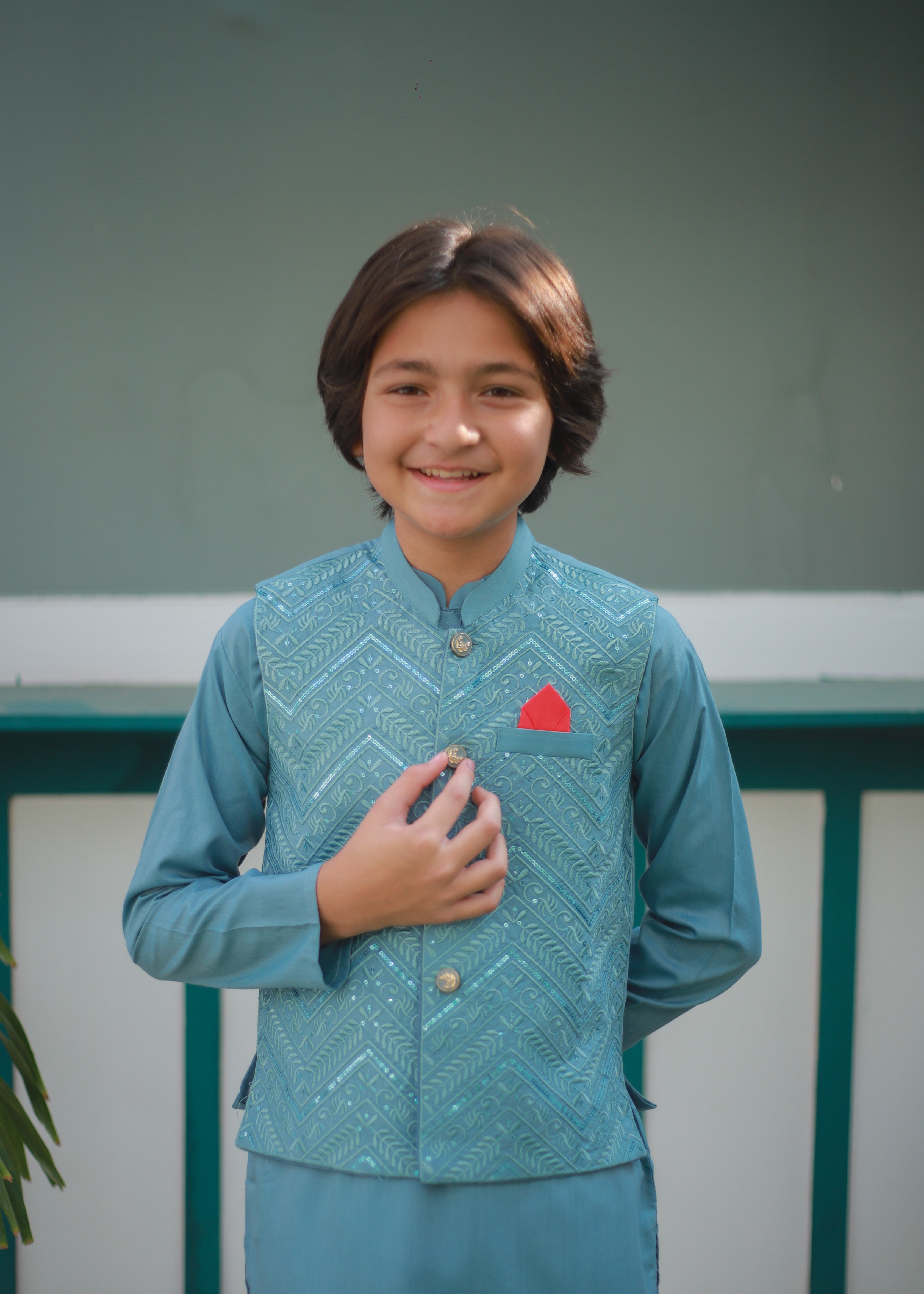 suiting Waistcoat in Sky blue