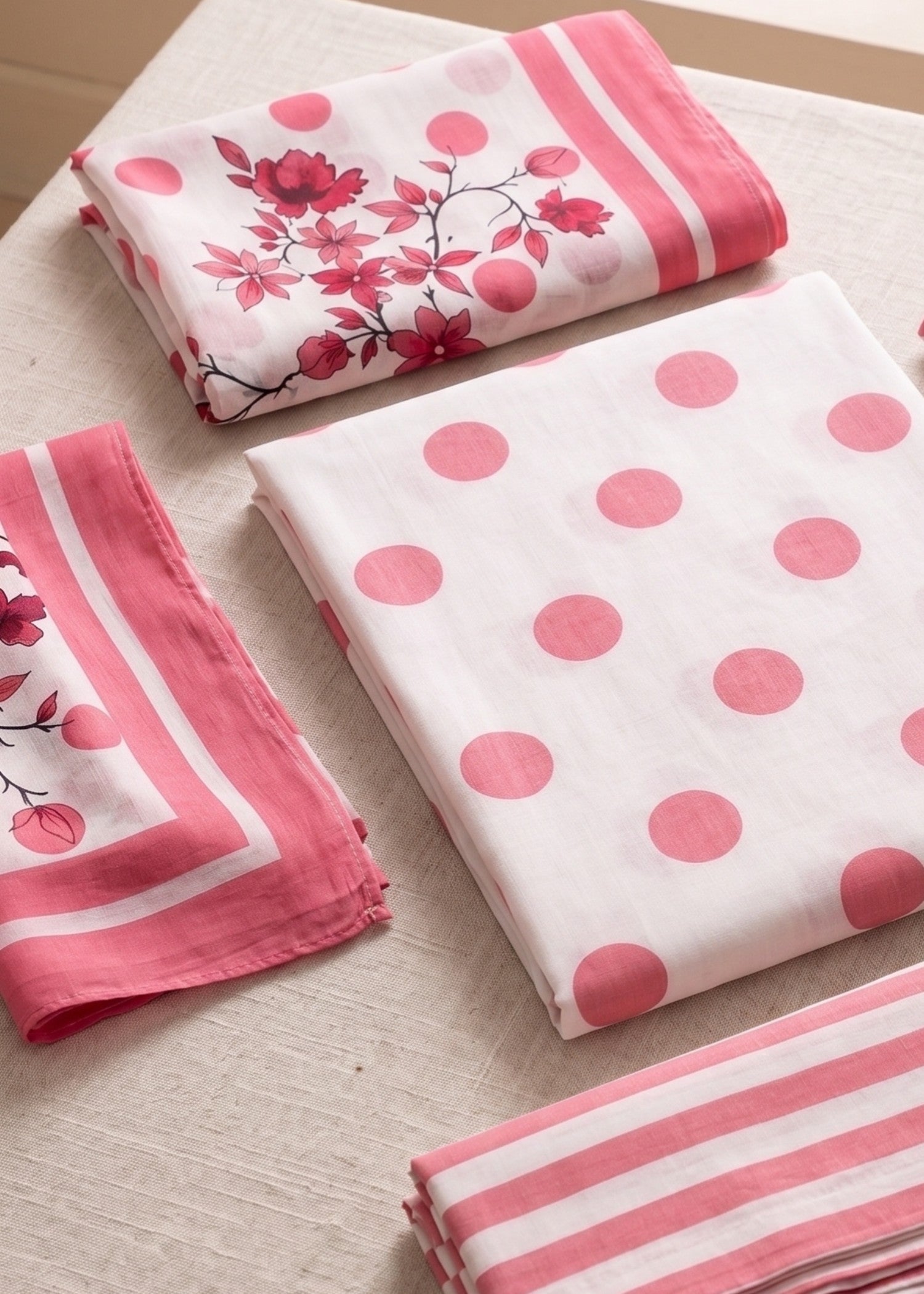 lawn Unstitched in Off-white, pink