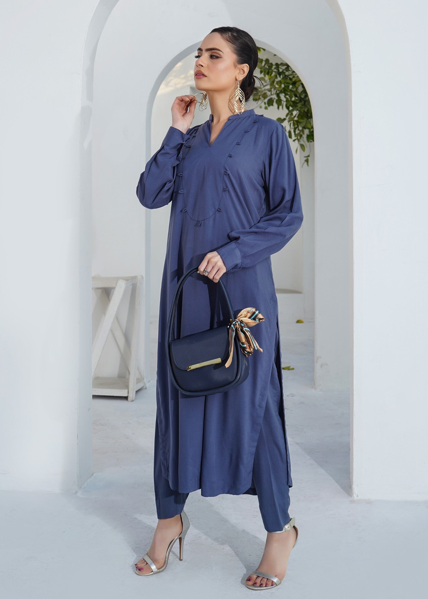 irish linen Co Ord Sets in Cobalt blue