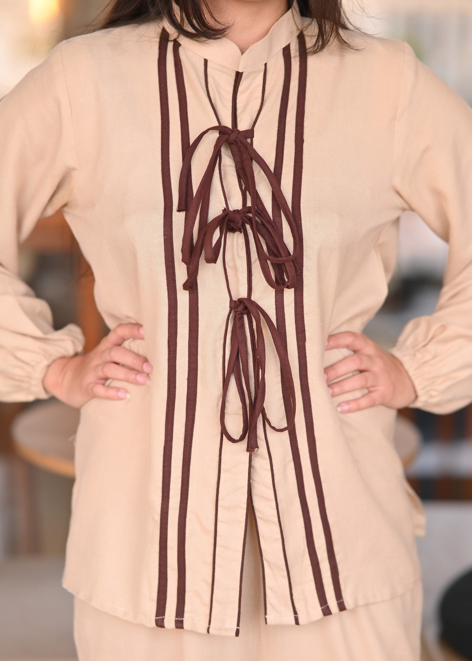 poplin Co ord Sets in Beige