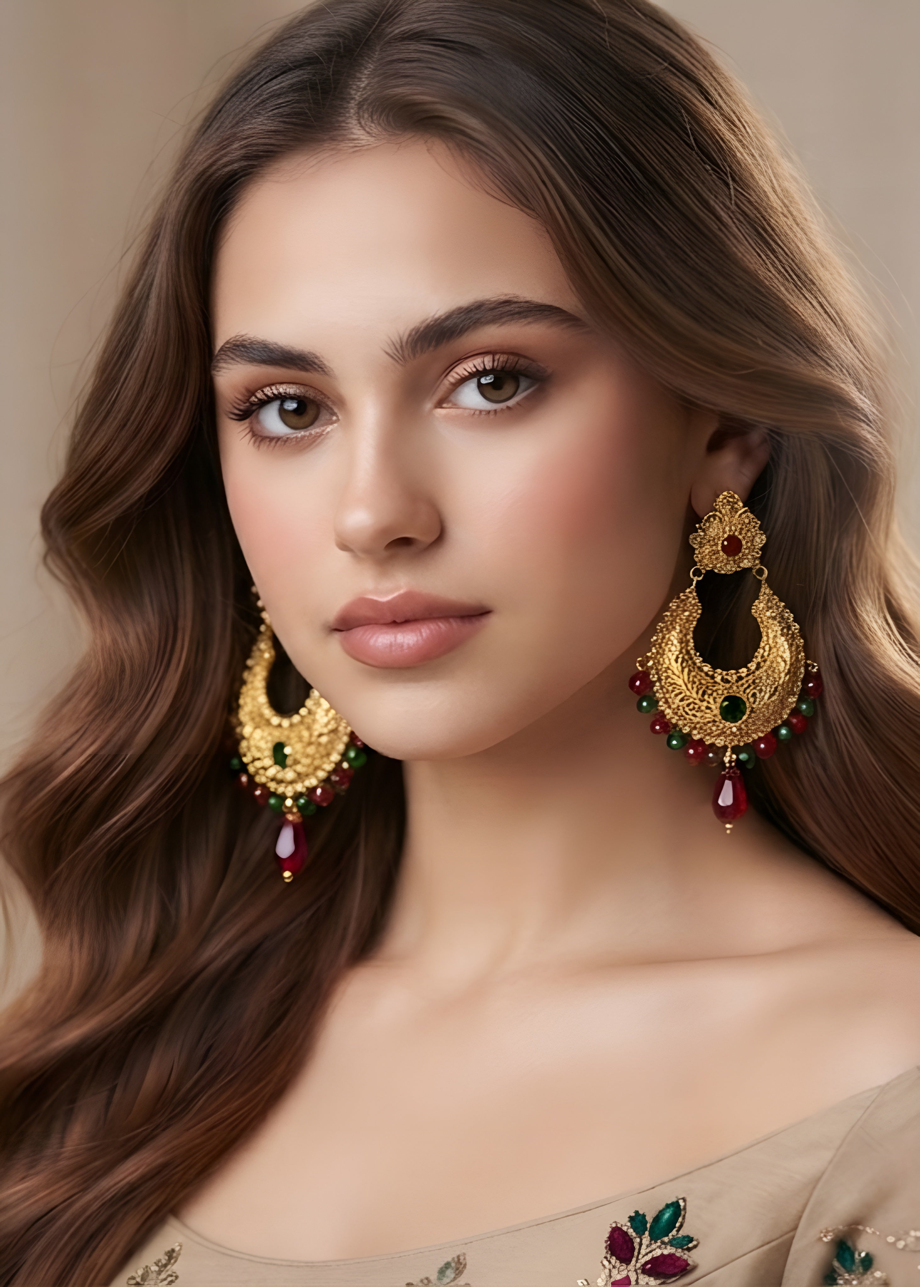 Earrings in Crimson Color by - Trendy Women Earrings VXG7957