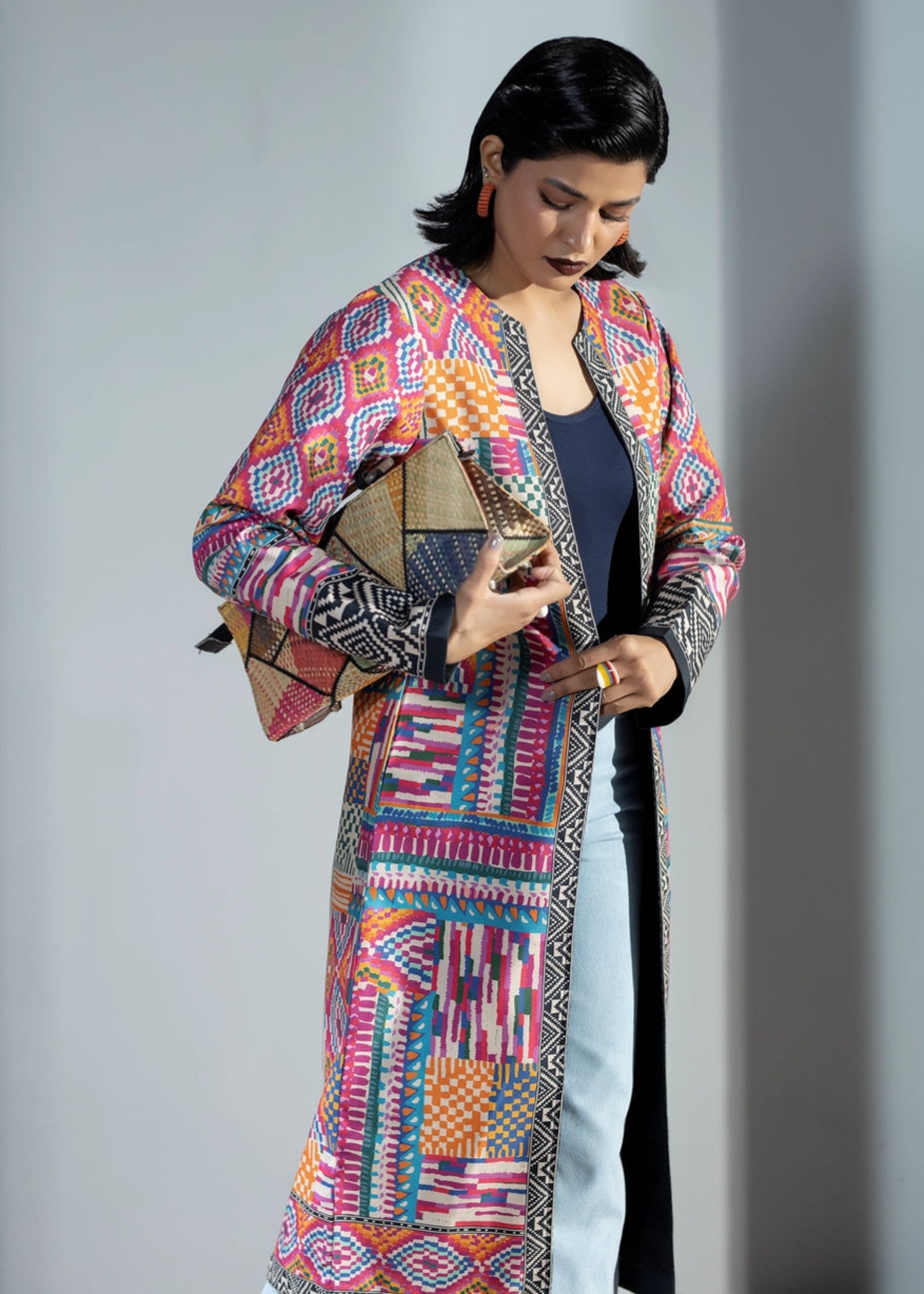 blended cambric Coat in Multi