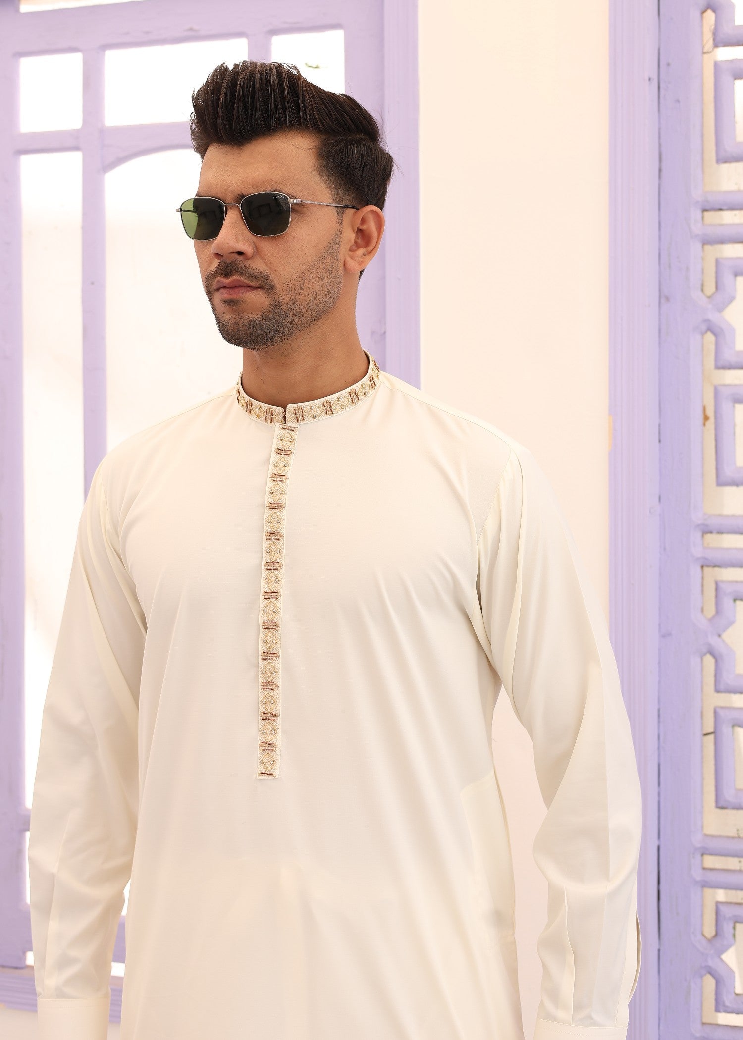 wash & wear Kurta Set in Cream