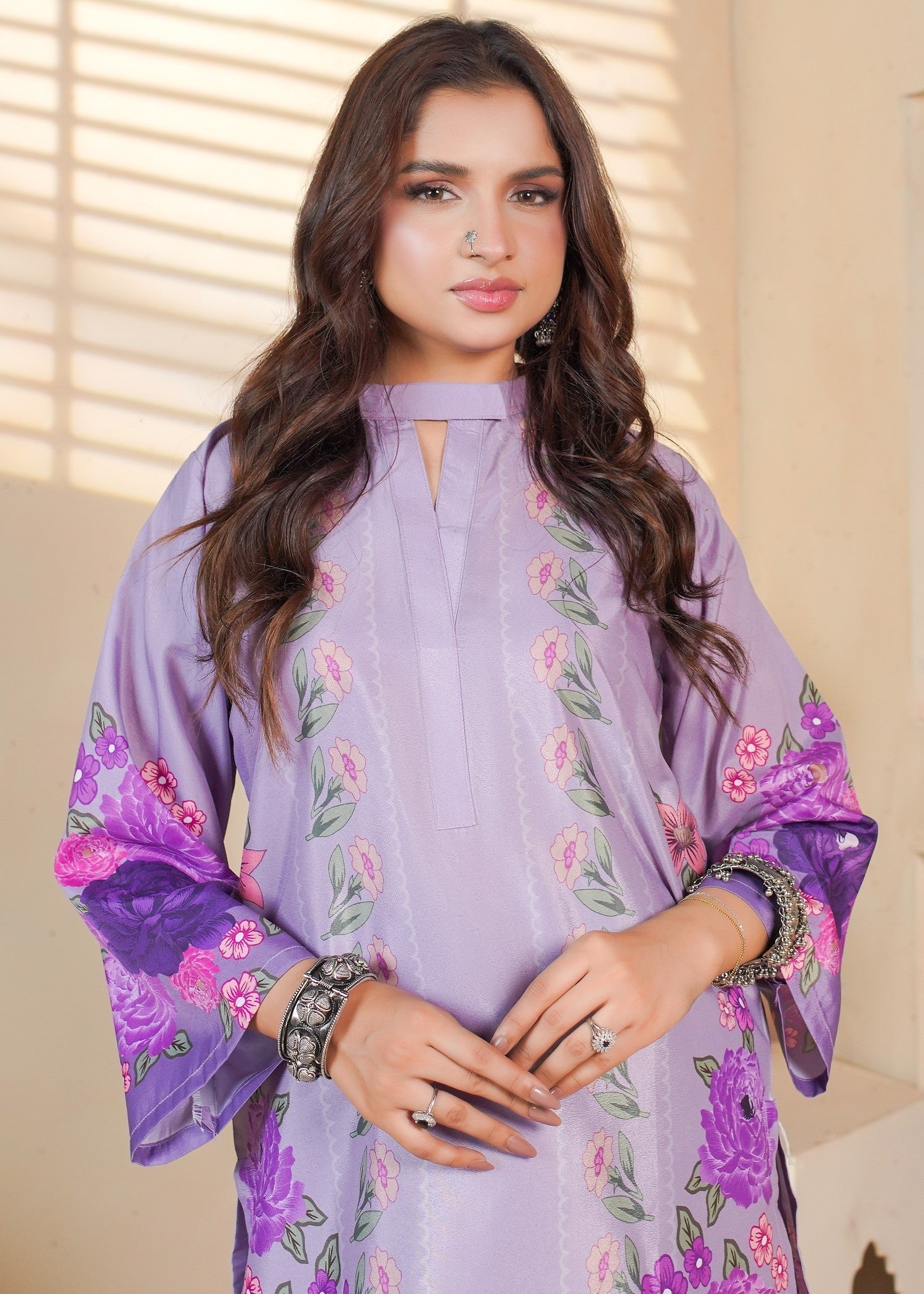 polyester crepe Co Ord Sets in Royal purple