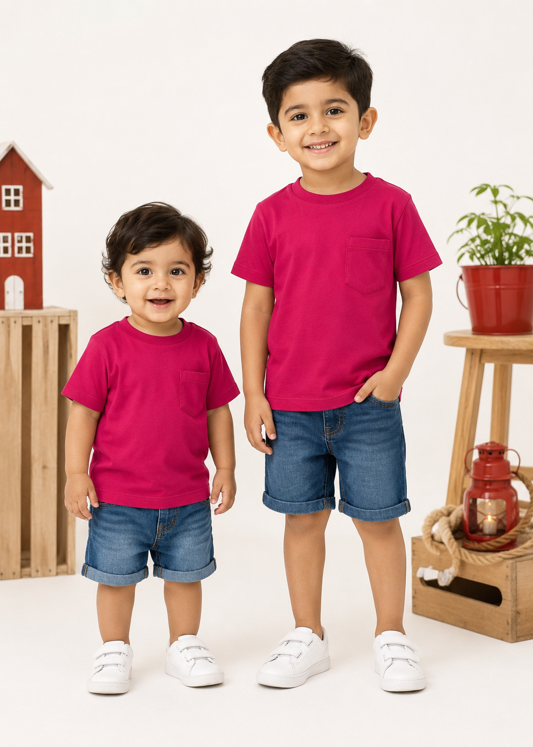 single jersey knit T Shirt in Cardinal red