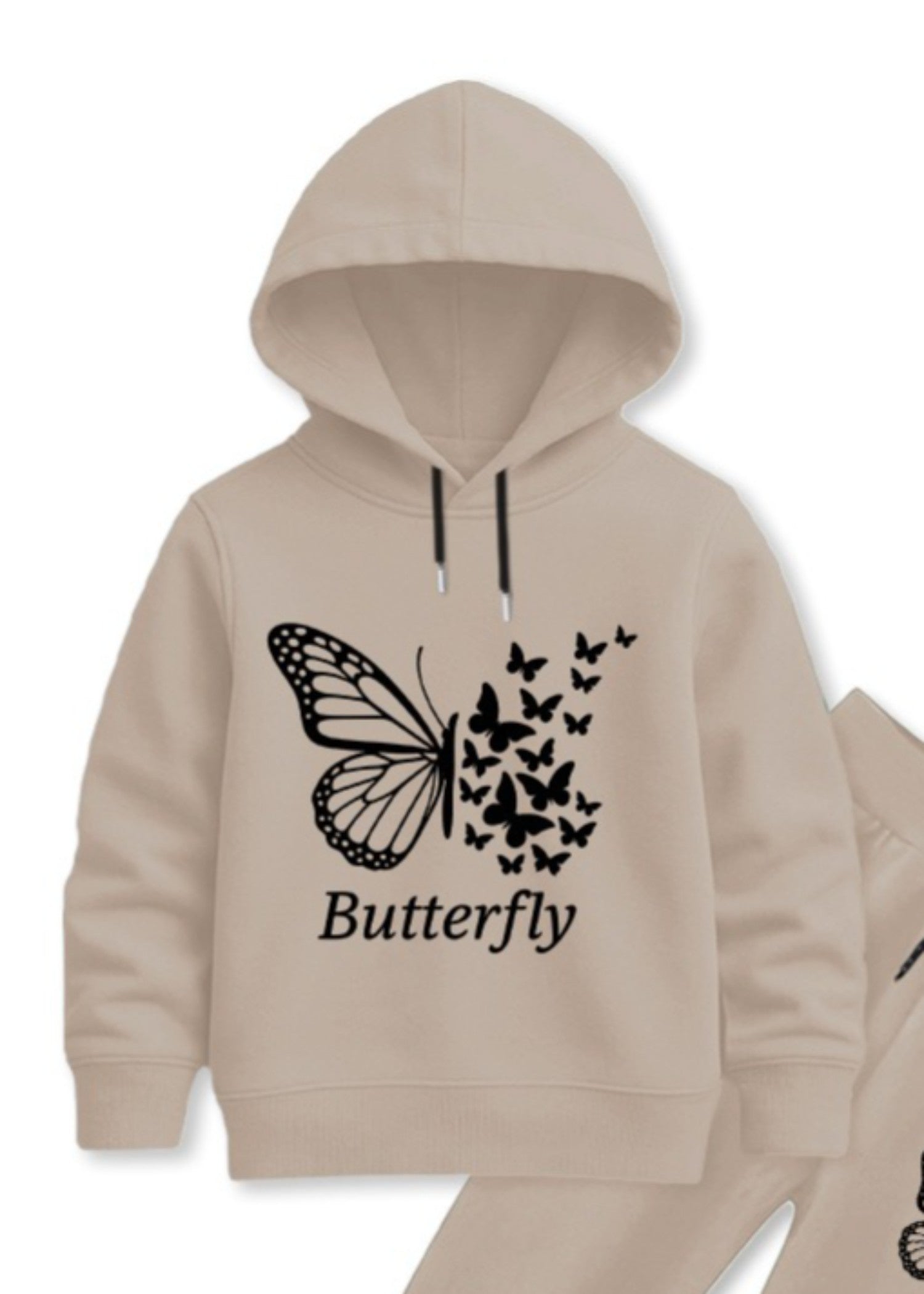 fleece Hoodie in Tan brown