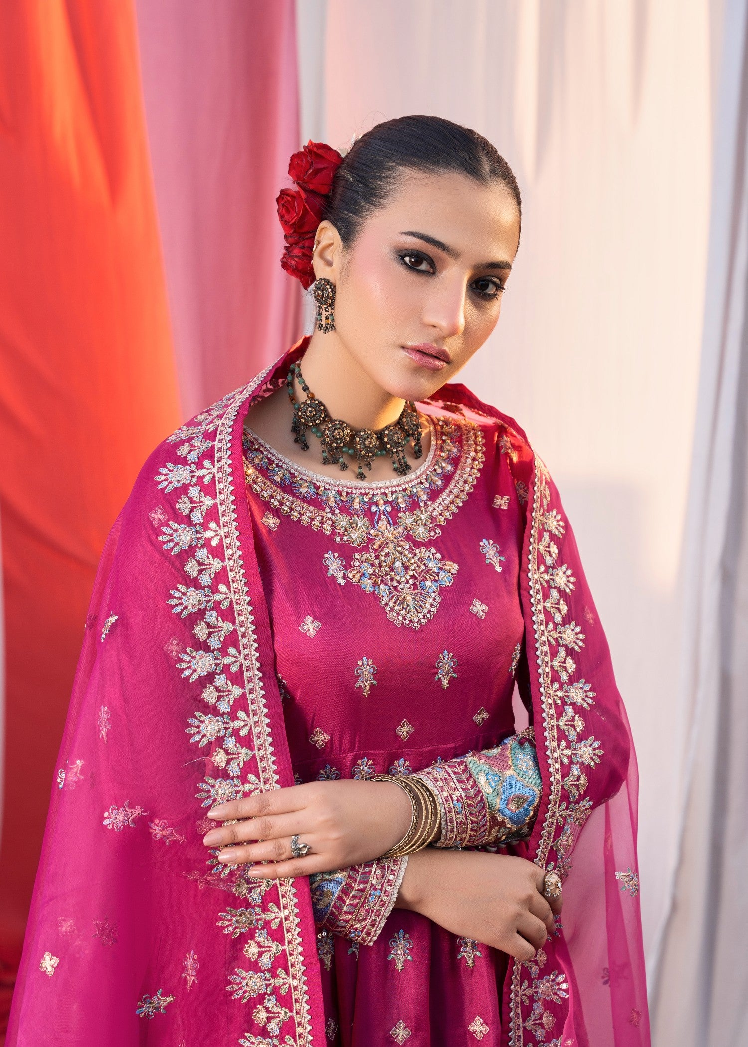 silk Maxi in Shocking pink
