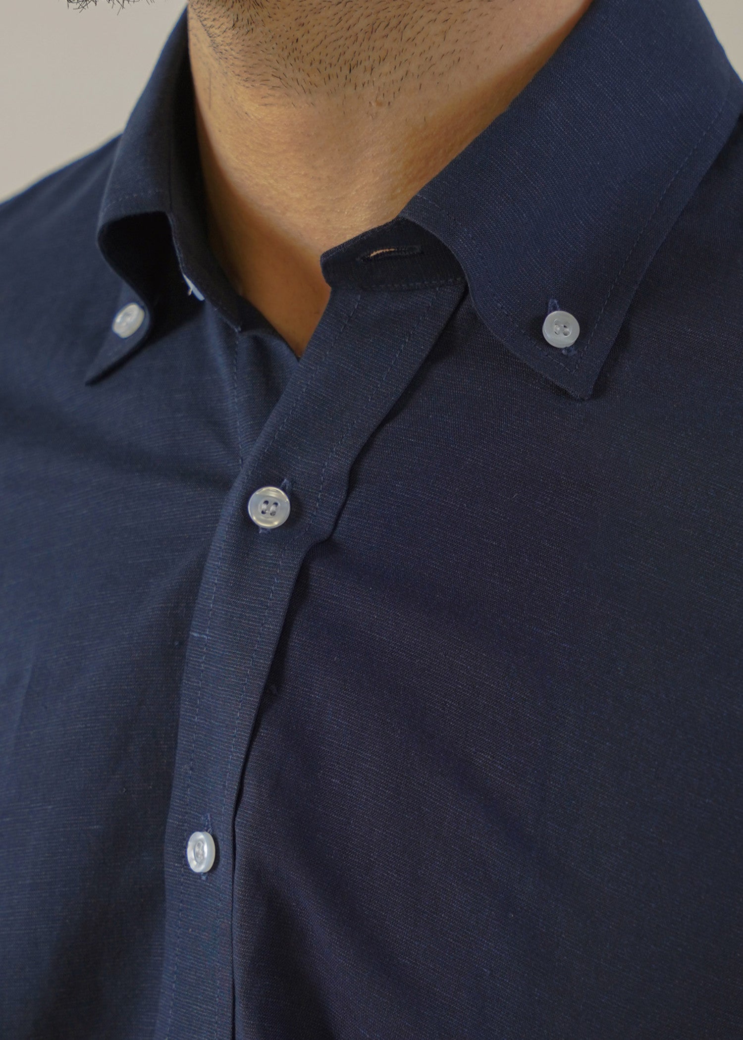 linen Casual Shirt in Midnight blue