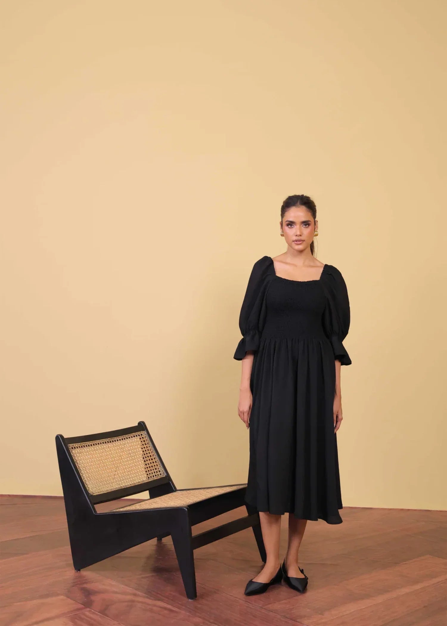 polyester Dress in Black