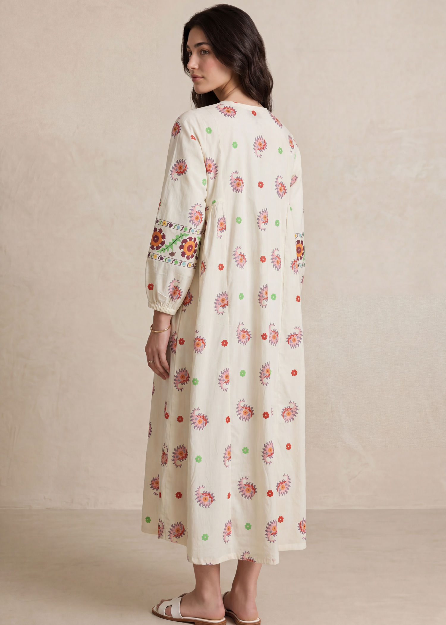 lawn Dress in White