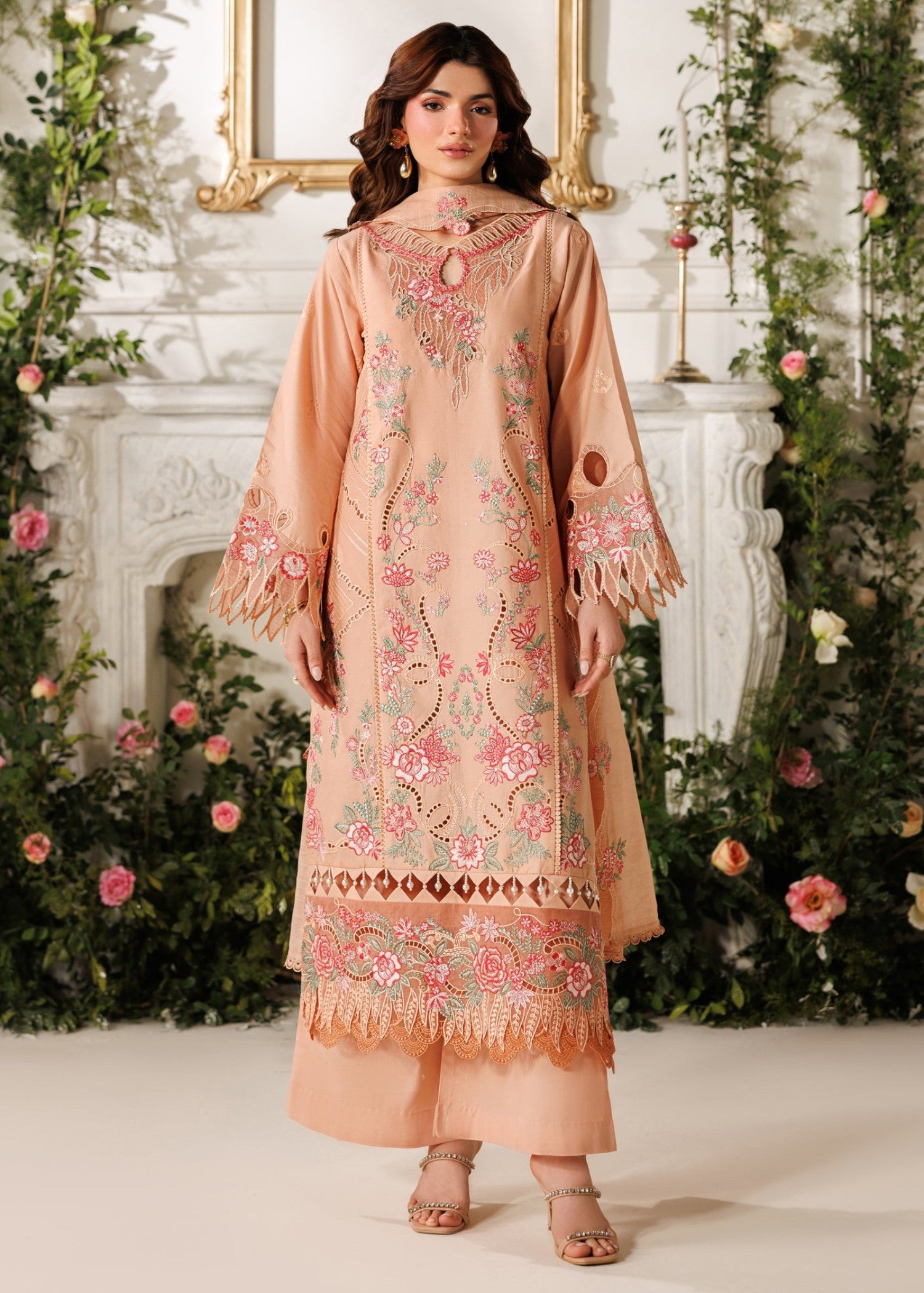 lawn Unstitched in Butterscotch orange